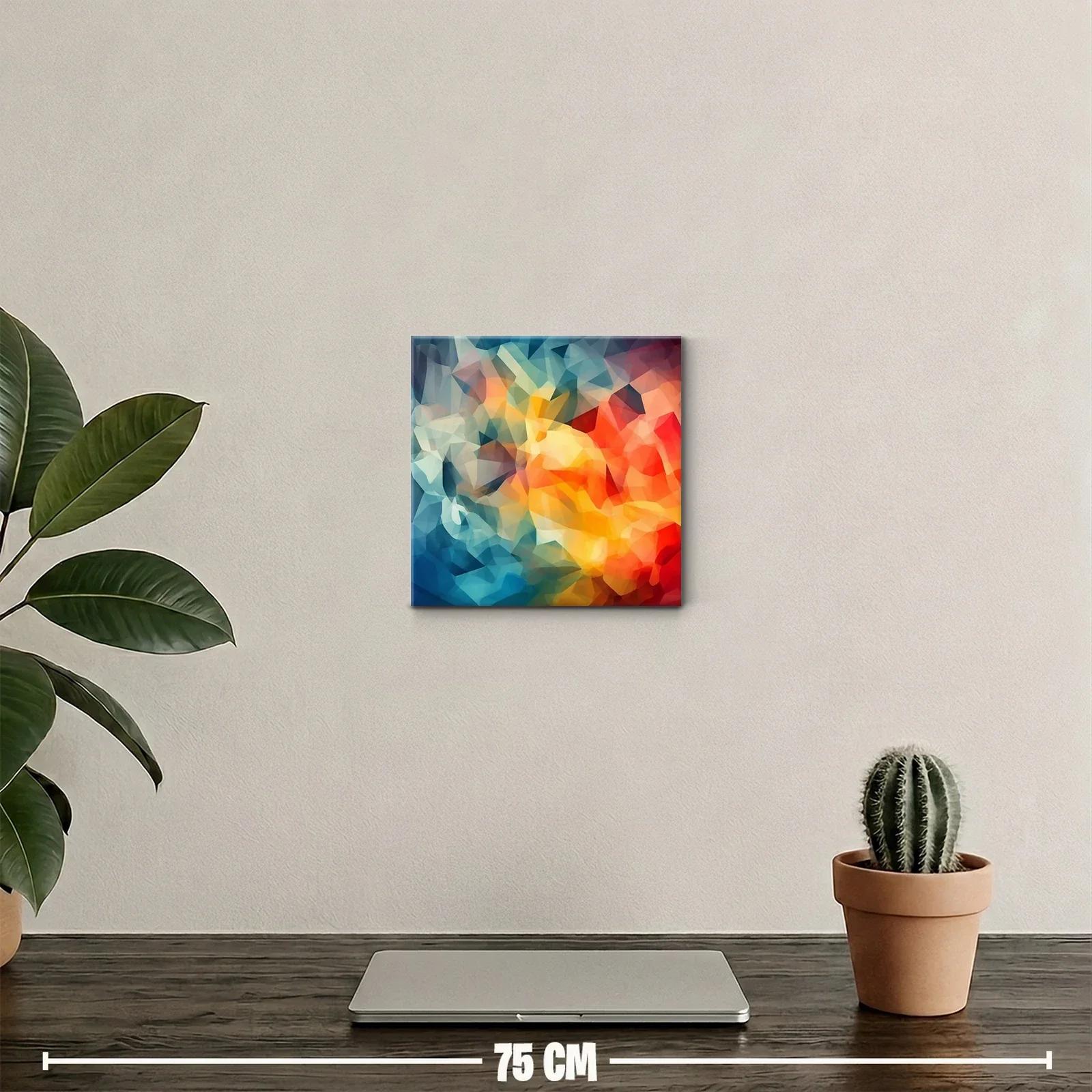 Composición abstracta vibrante con tonos cálidos y fríos — miniatura 2