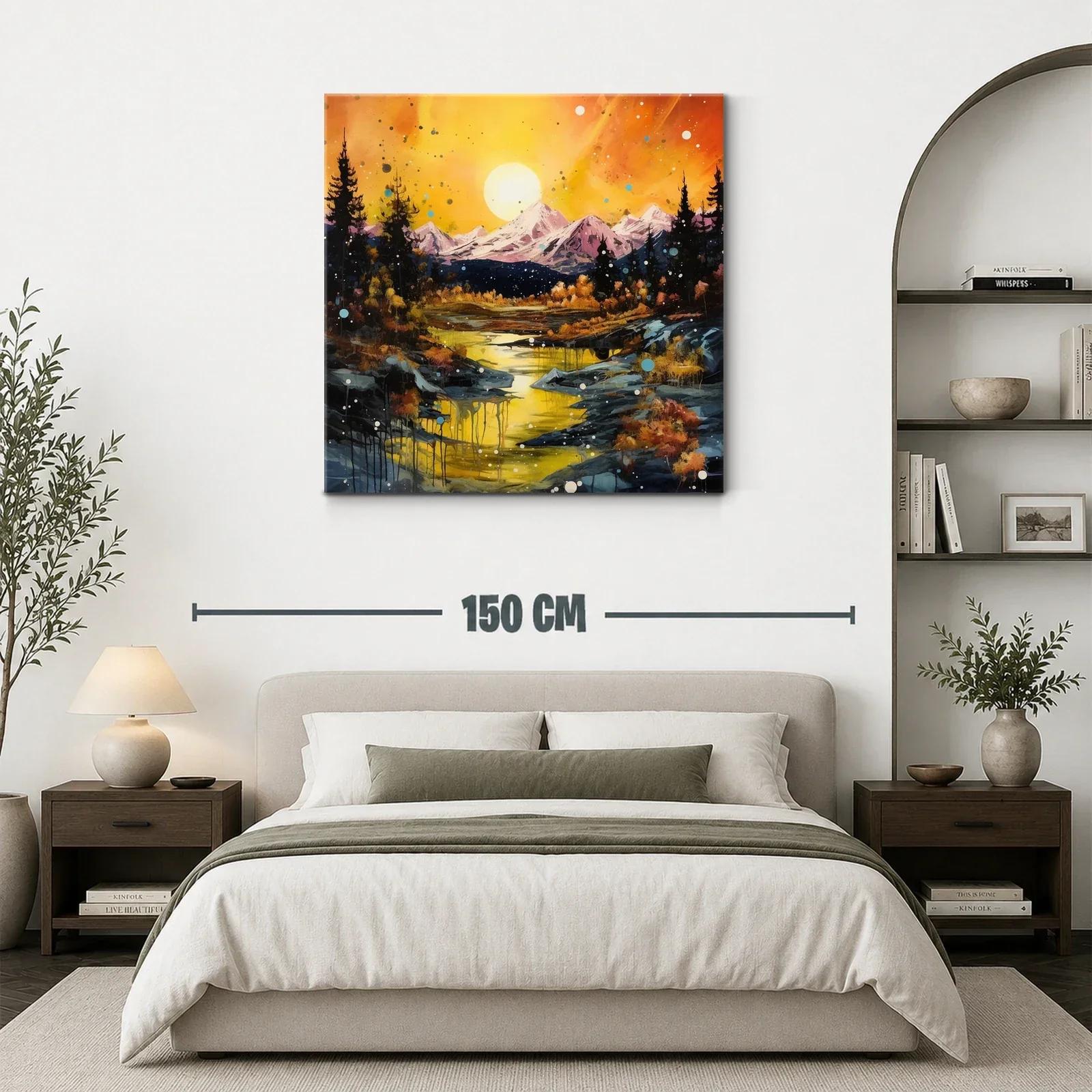 Paisaje de montaña al atardecer vibrante y sereno — miniatura 3