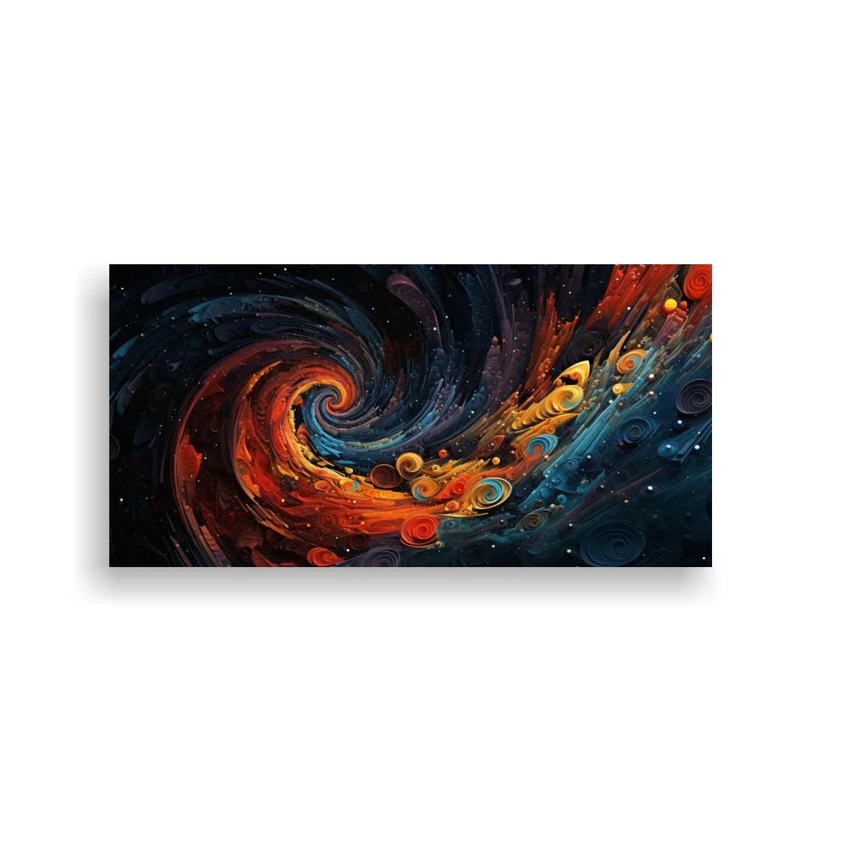 Cuadro espiral cósmica con vórtice de color