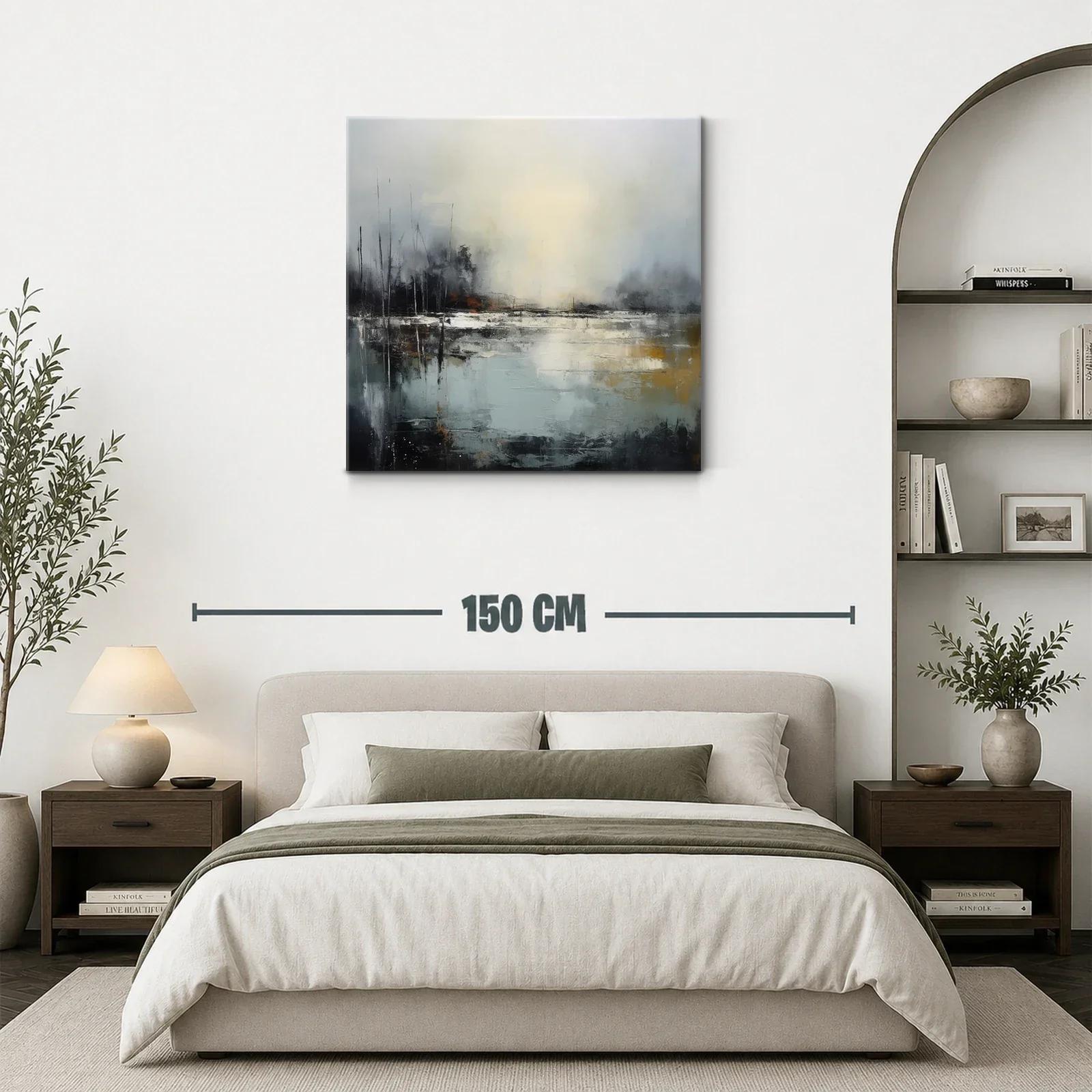Paisaje abstracto con tonalidades grises y ocres — miniatura 3