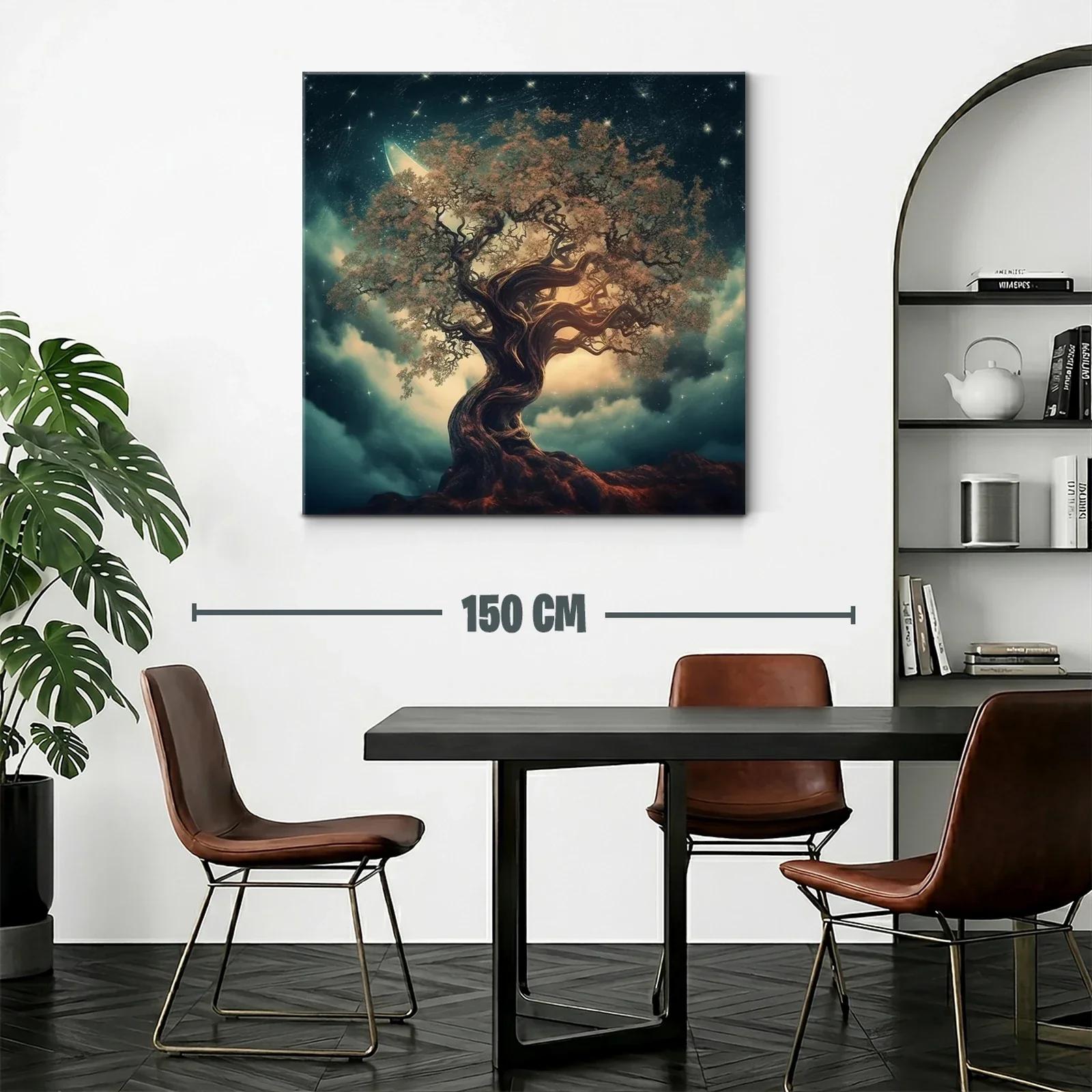 Árbol Fantástico bajo un Cielo Estrellado Nocturno — miniatura 2