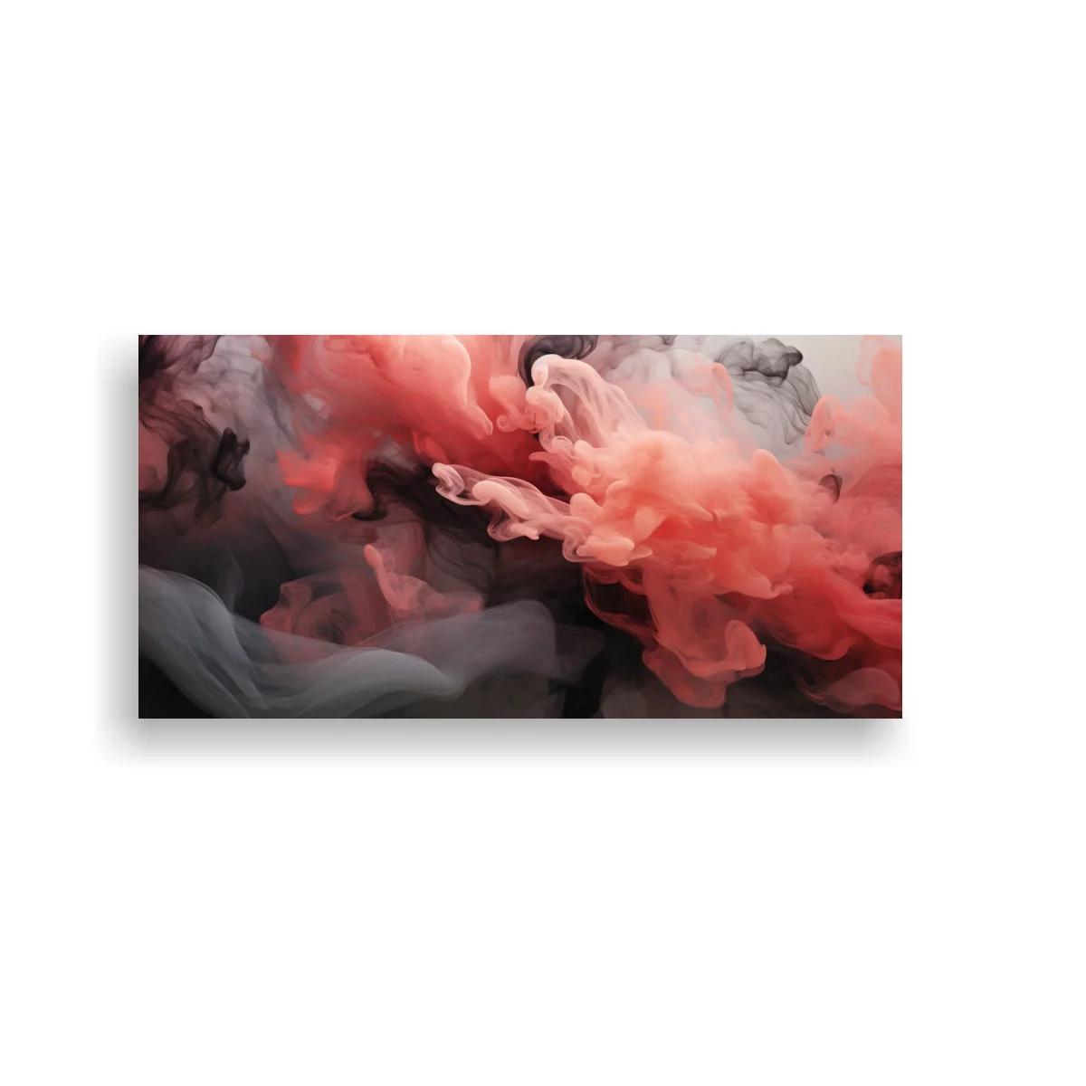 Cuadro nube de humo coral con velos oscuros