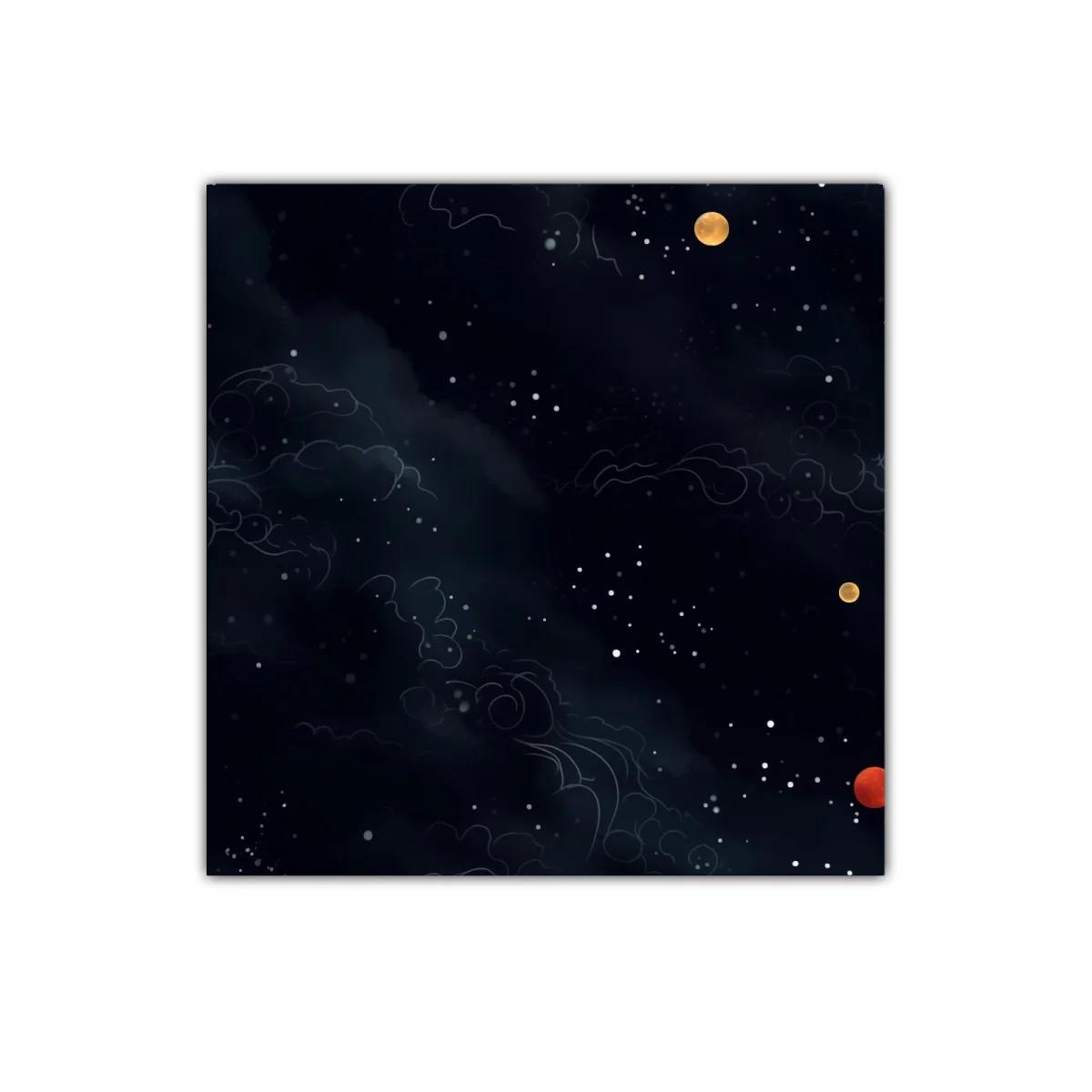 Cuadro decorativo con cielo estrellado y planetas coloridos — imagen principal