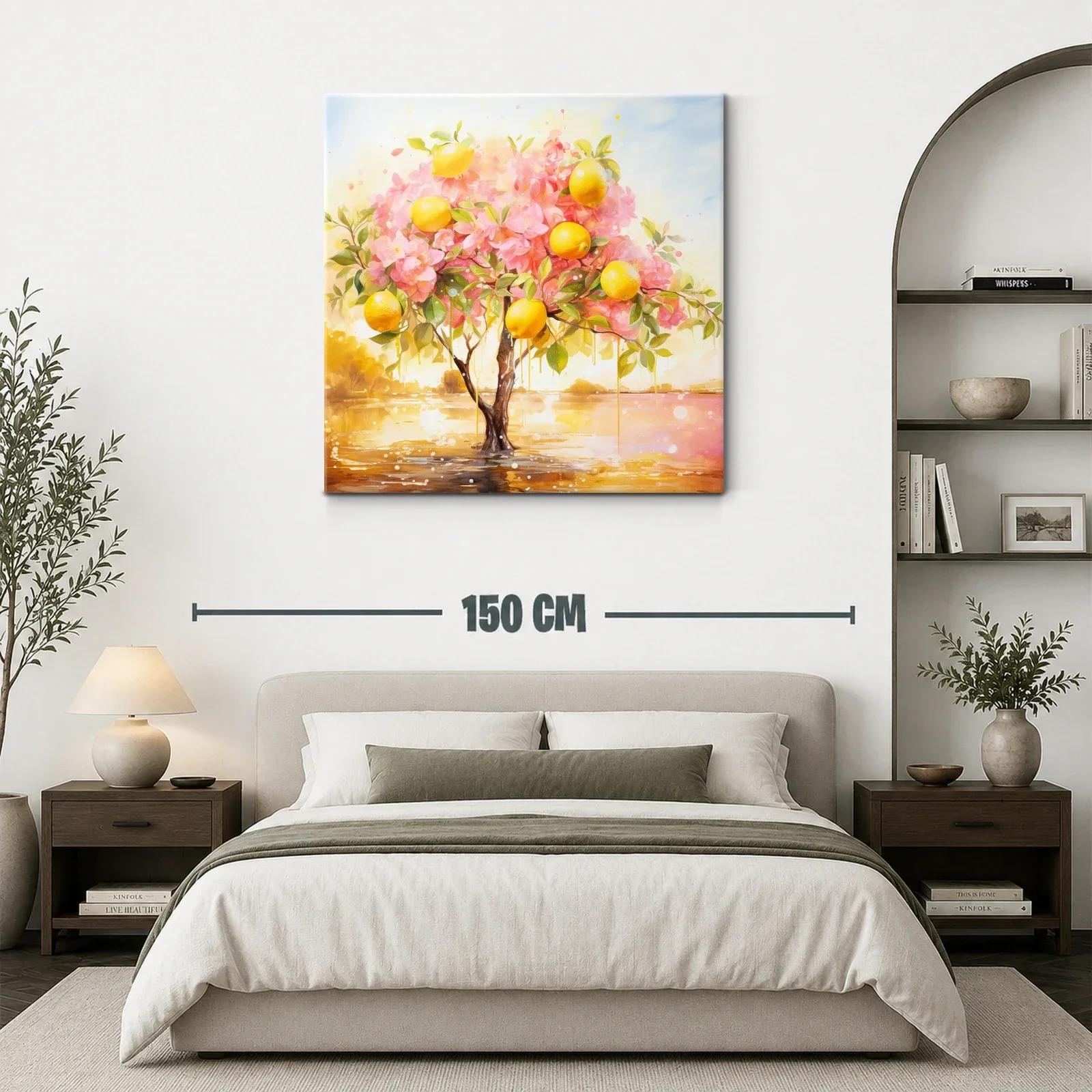 Árbol de limones con flores rosas en paisaje soleado — miniatura 3