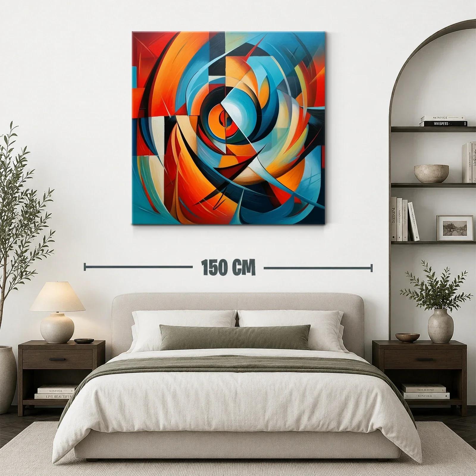 Diseño abstracto vibrante en tonos cálidos y azules — miniatura 3