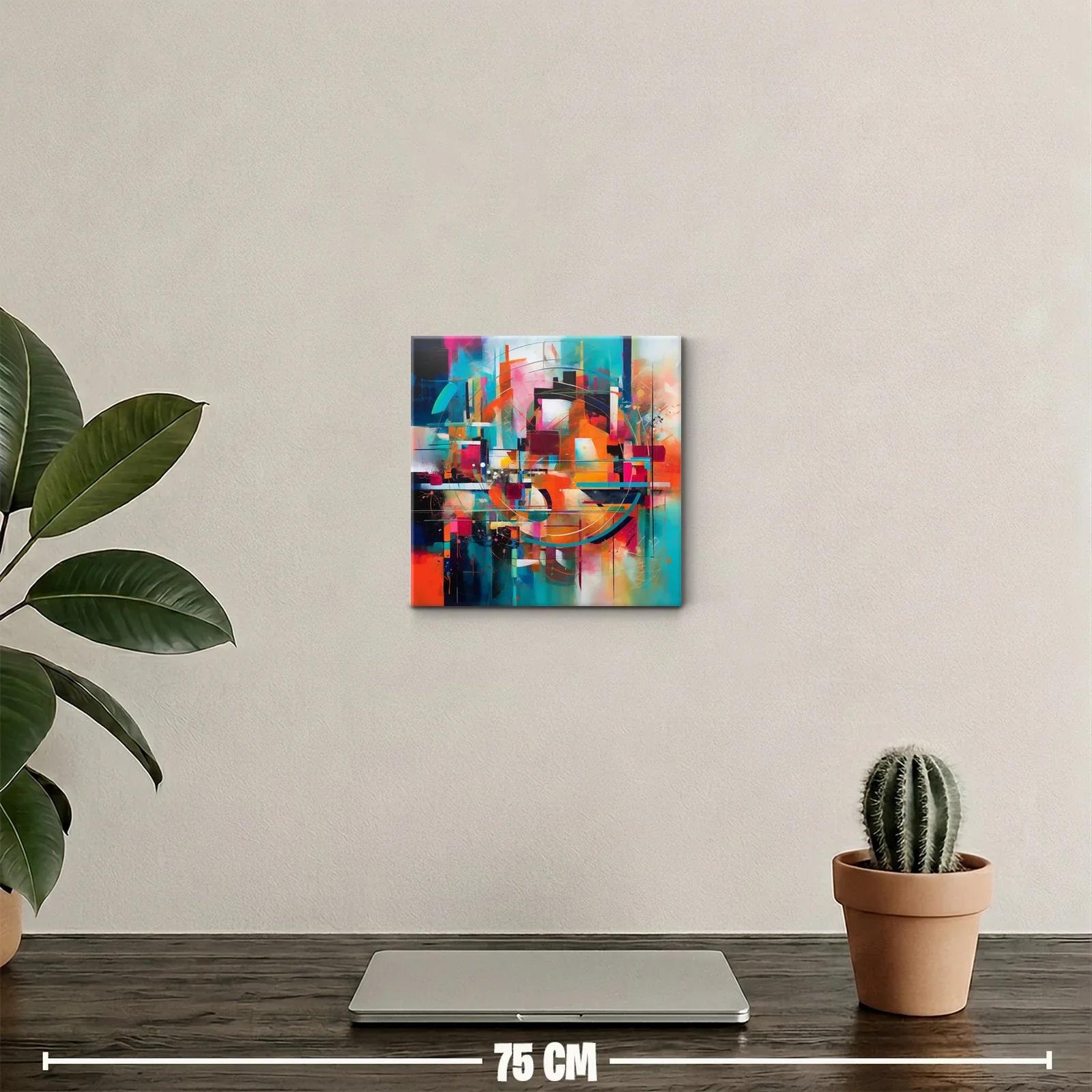 Composición abstracta vibrante con formas geométricas dinámicas — miniatura 2