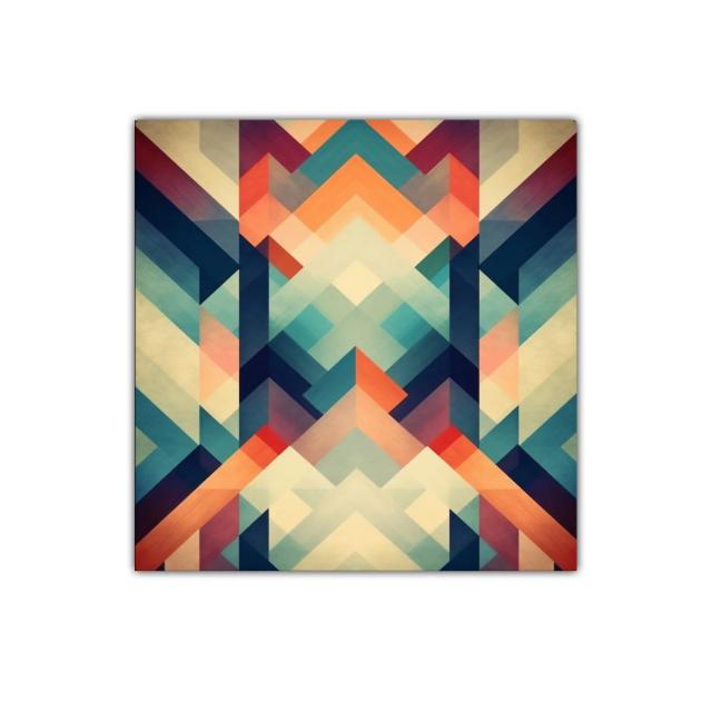 Cuadro decorativo con diseño geométrico y colores vibrantes