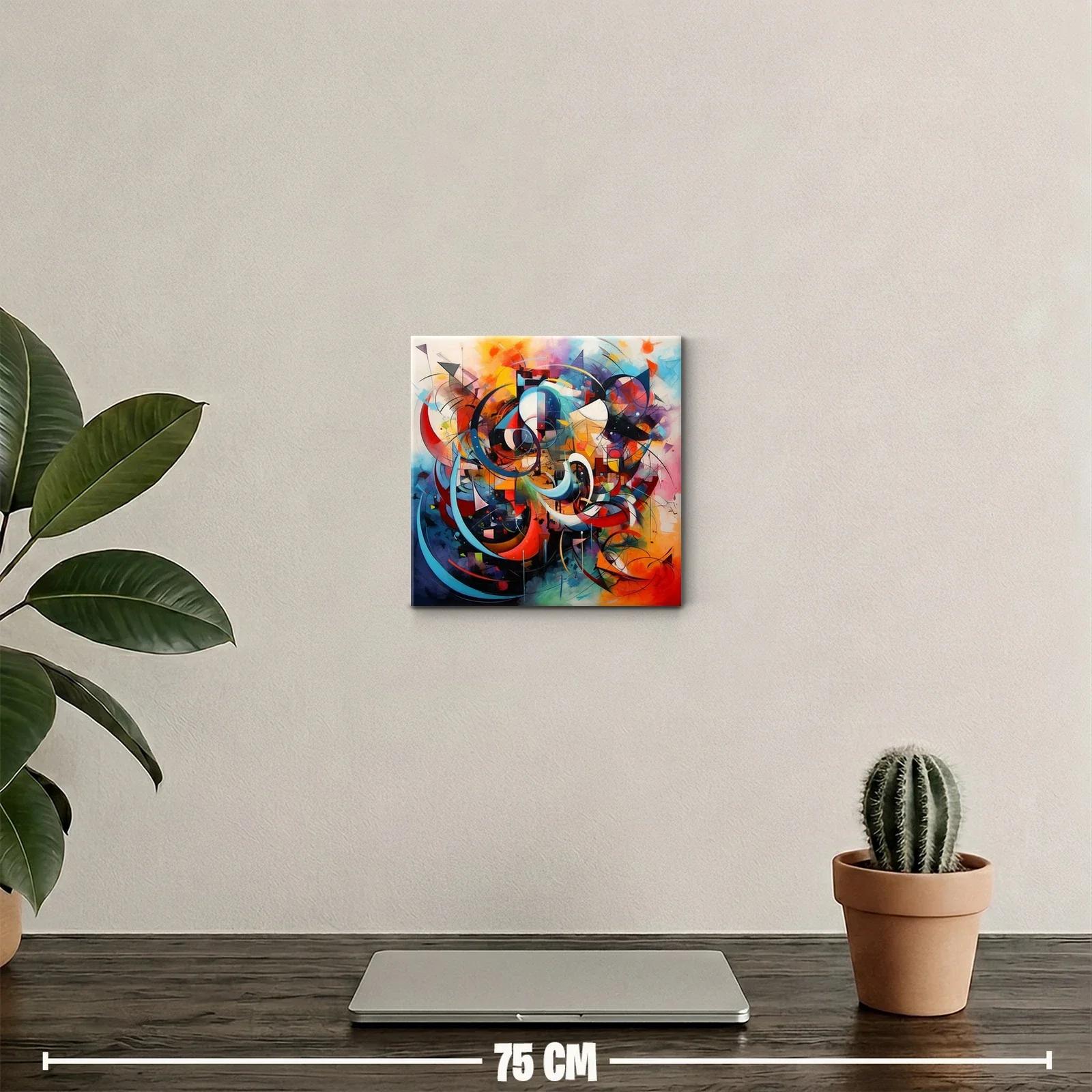 Cuadro abstracto con formas dinámicas y vibrantes colores — miniatura 2