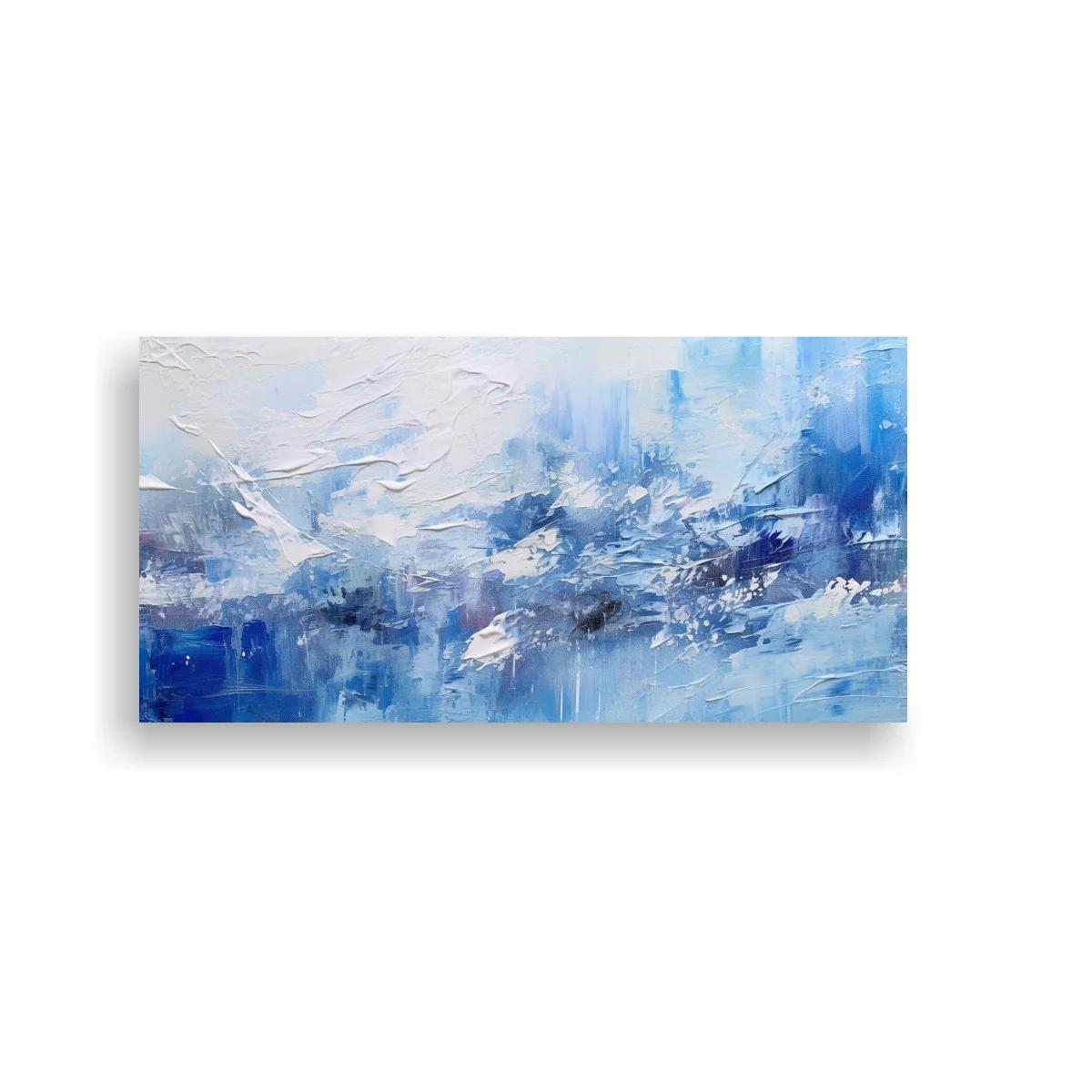 Cuadro abstracción azul con veladuras y contraste — imagen principal