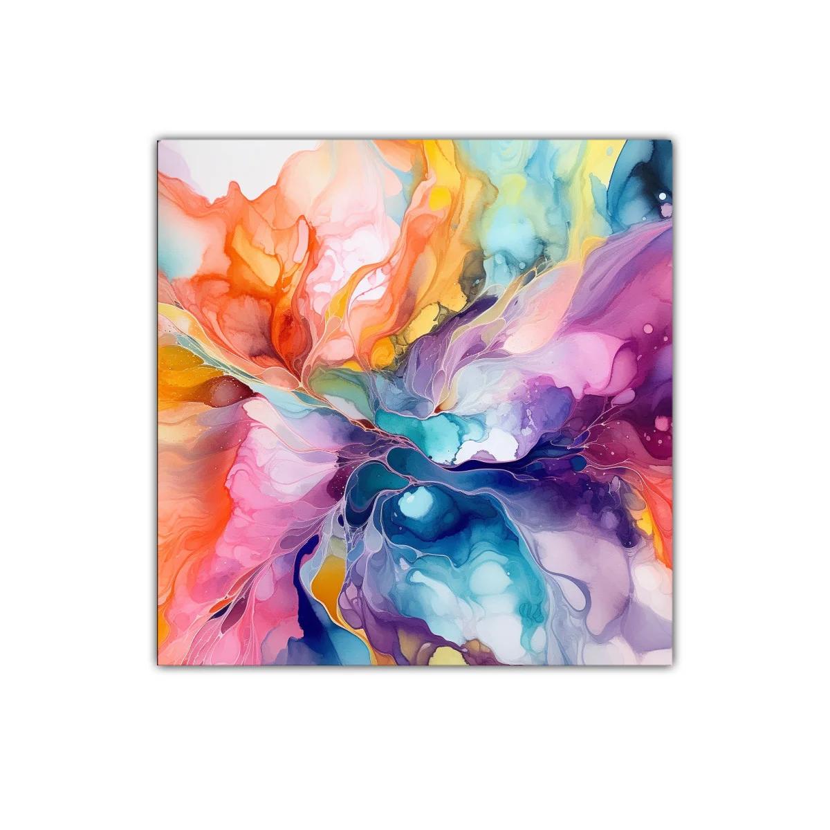Explosión de color abstracta con tonos vivos y fluidos
