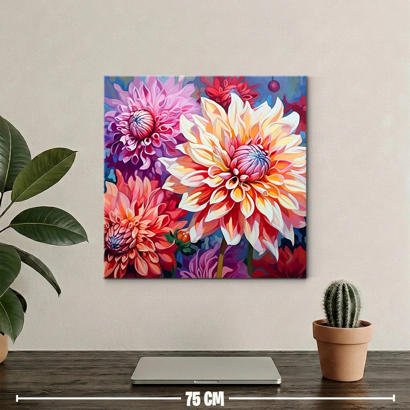 Cuadro vibrante con flores en tonos cálidos y vibrantes — miniatura 2