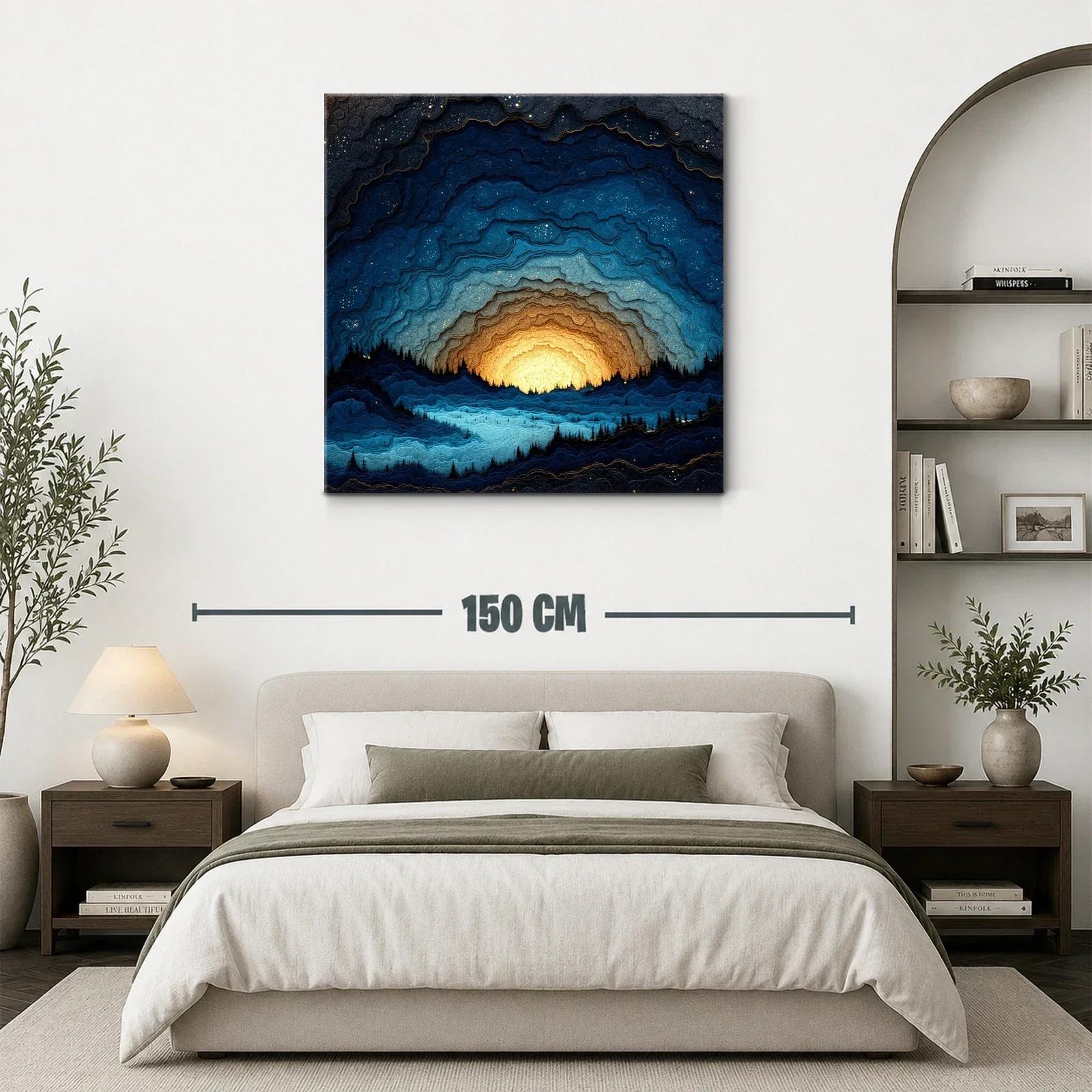 Atardecer estrellado en montañas onduladas azuladas — miniatura 3
