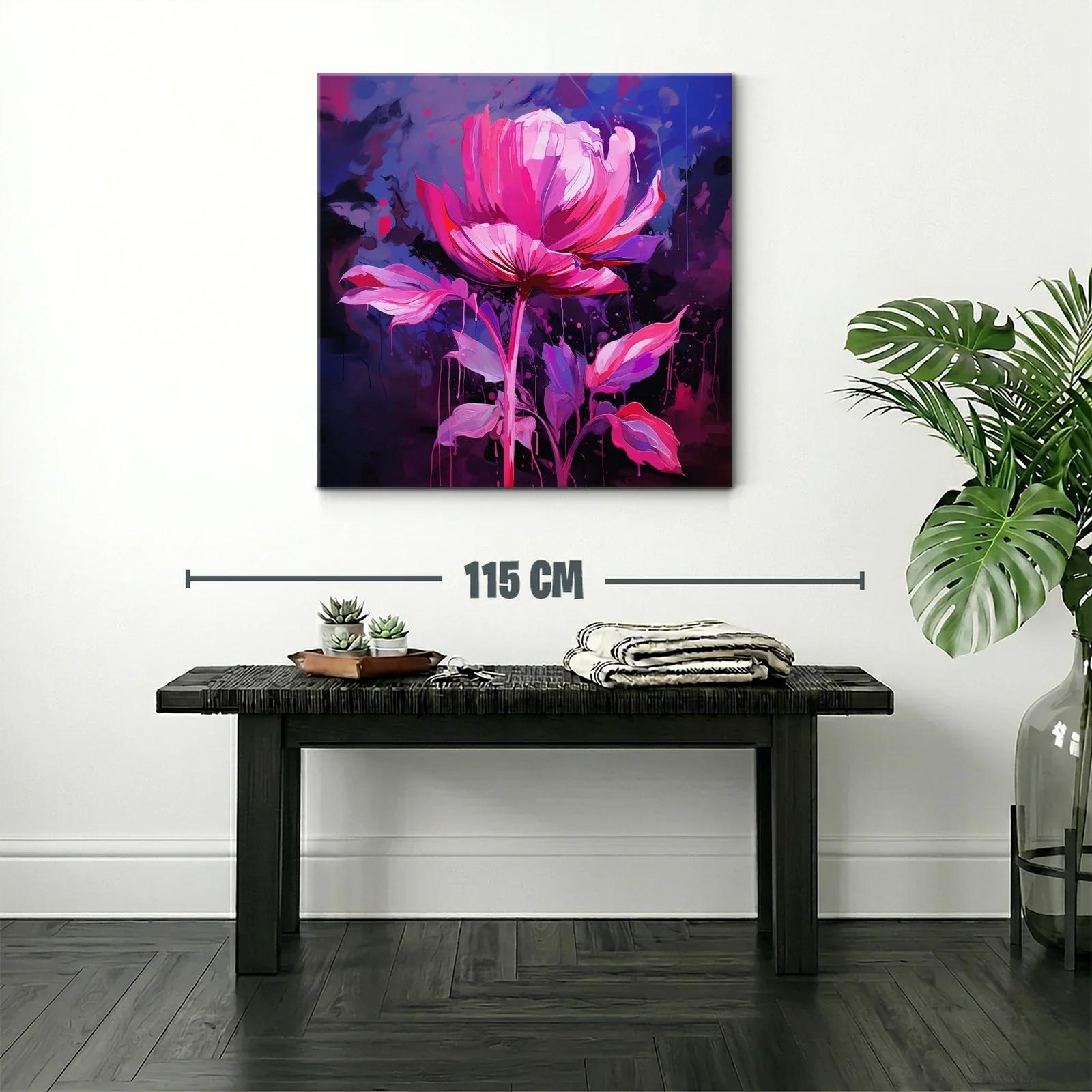 Flor vibrante en tonos rosa sobre fondo azul oscuro — miniatura 2
