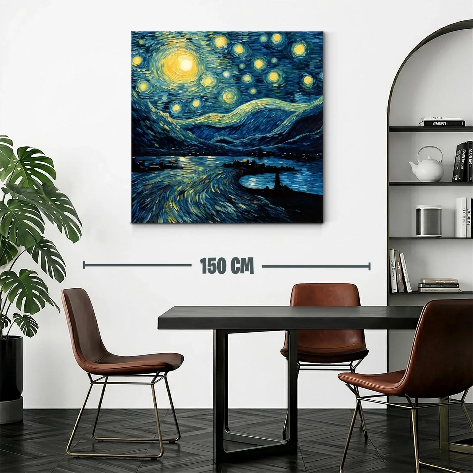 Paisaje nocturno con cielo estrellado y reflejos vibrantes — miniatura 2