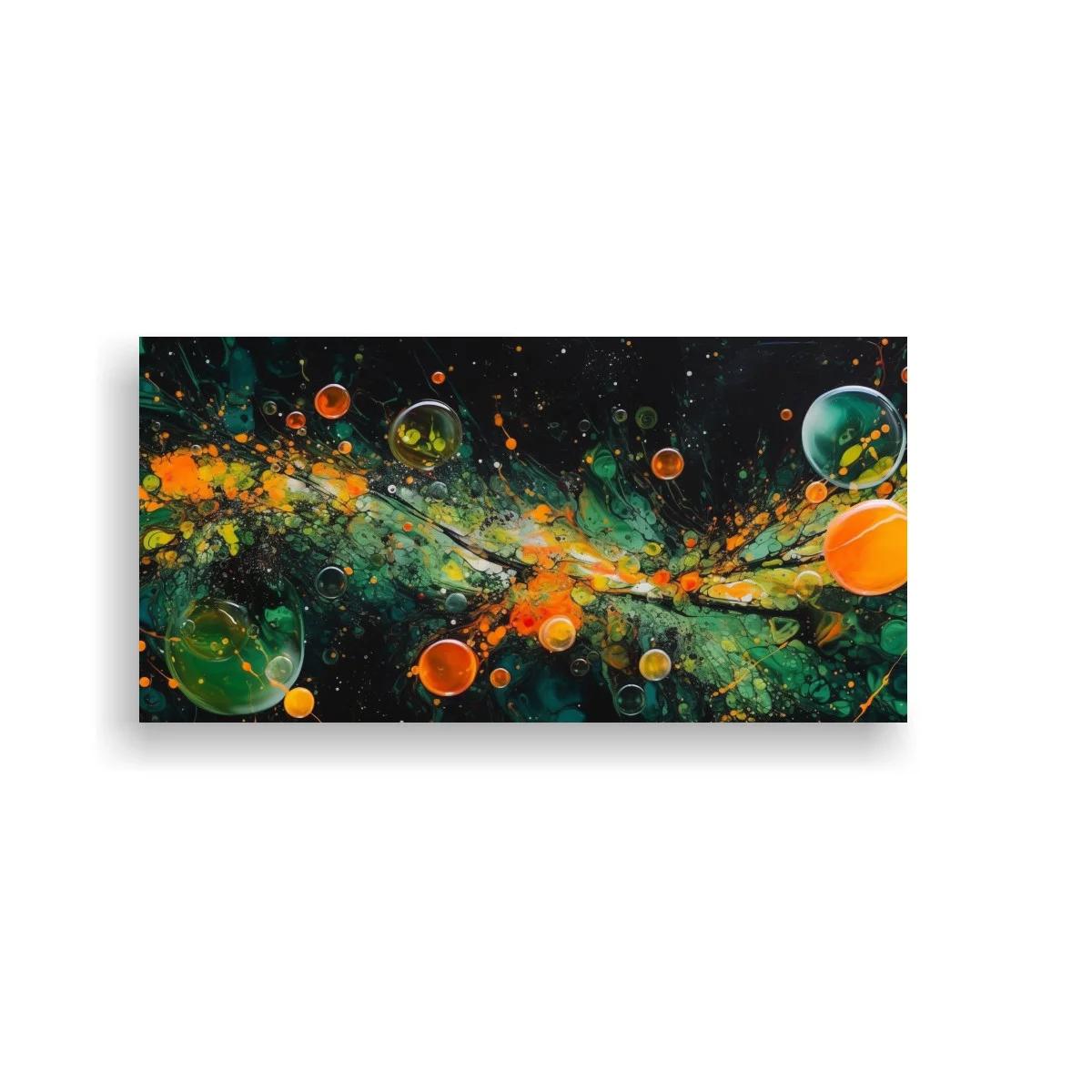 Cuadro galaxia abstracta con flujo diagonal y salpicaduras — imagen principal