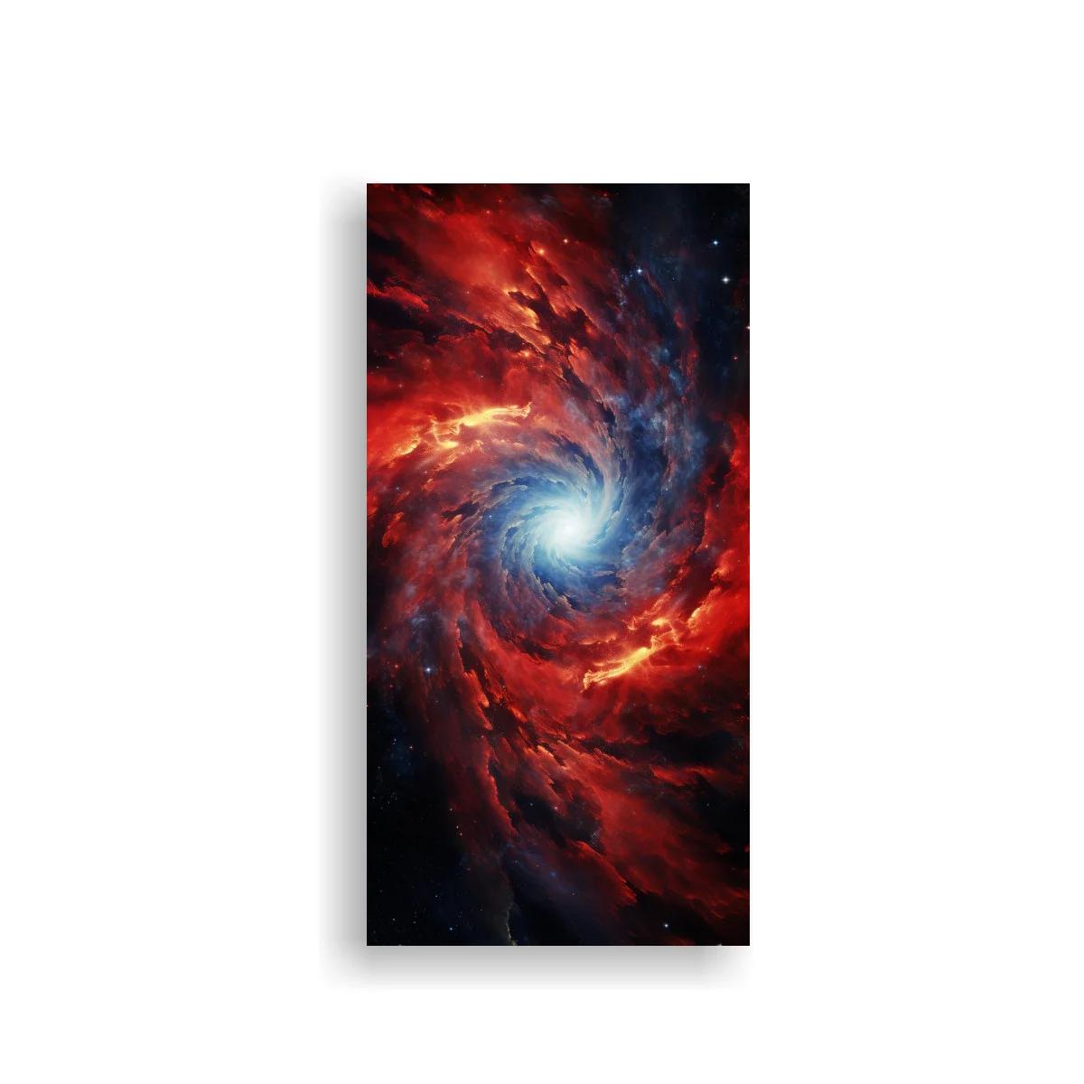 Cuadro galaxia espiral con núcleo blanco intenso