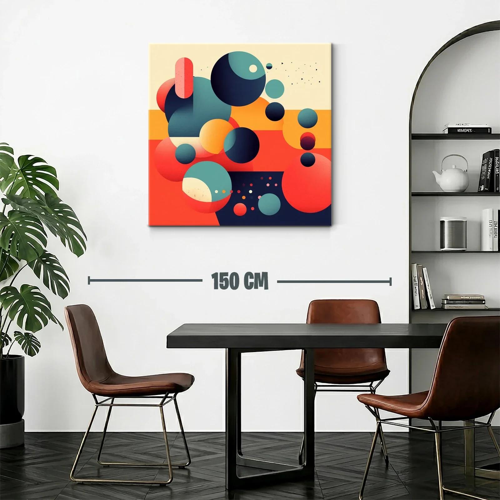 Composición abstracta con esferas en tonos cálidos y fríos — miniatura 2