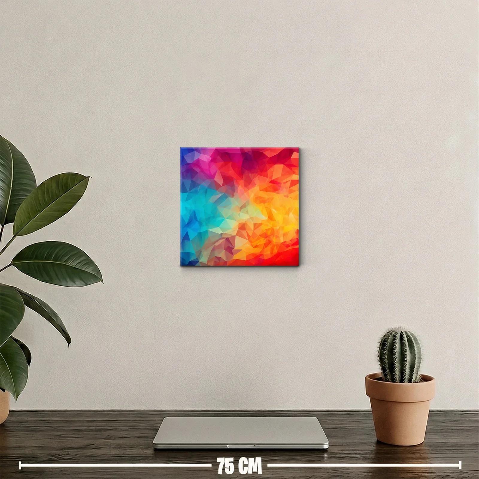 Cuadro Abstracto con Tonos Vivos y Geometría Dinámica — miniatura 2