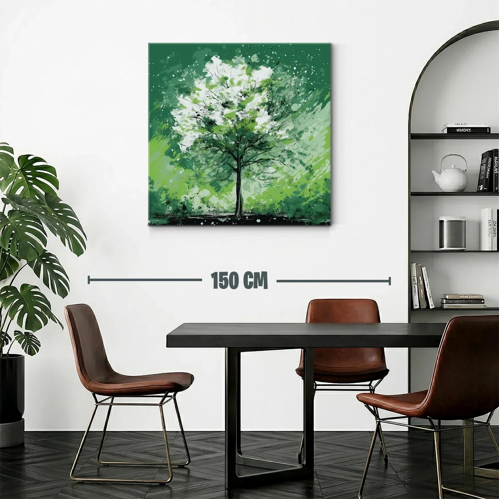 Árbol vibrante en tonos verdes y blancos — miniatura 2