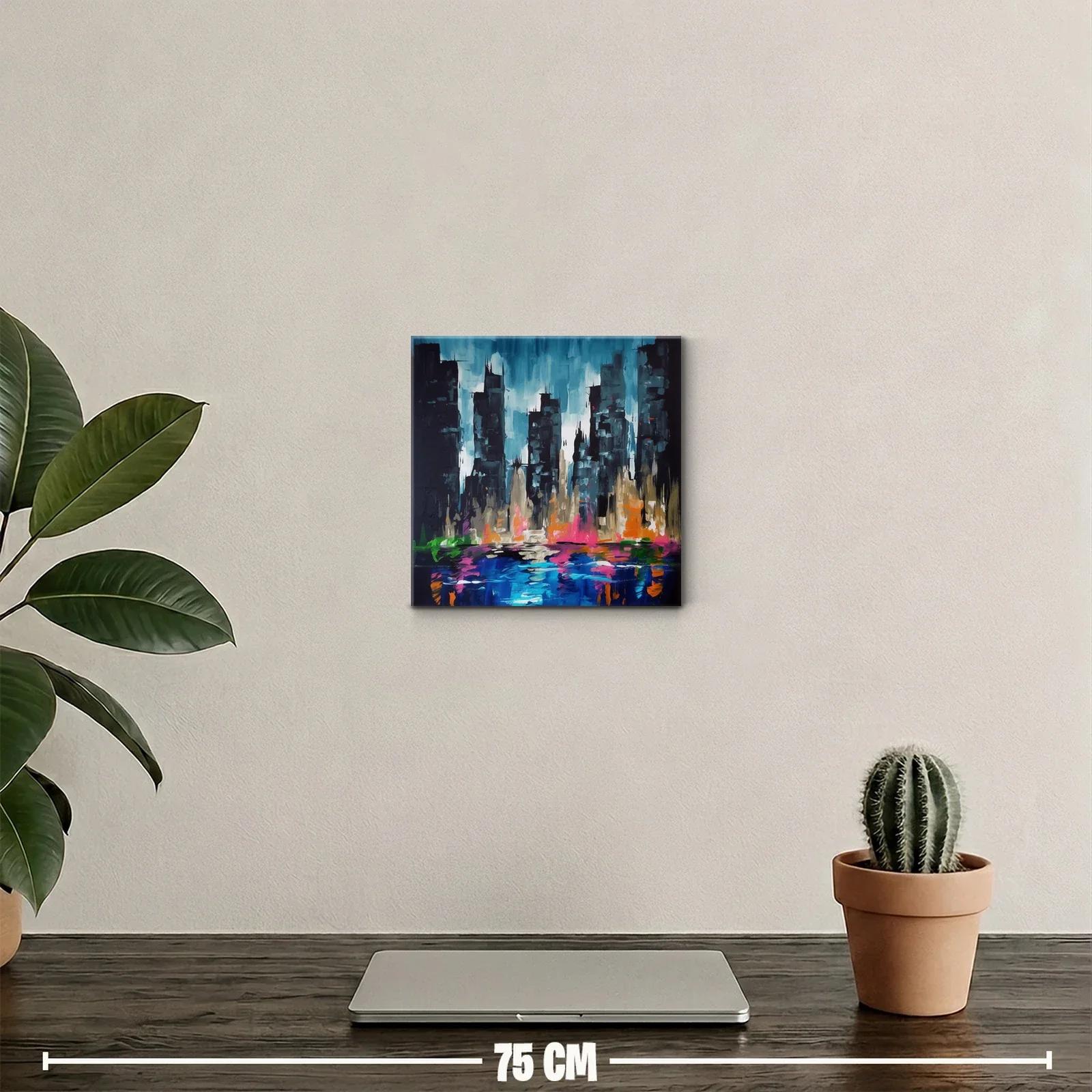 Ciudad nocturna con reflejos vibrantes y luz dinámica — miniatura 2