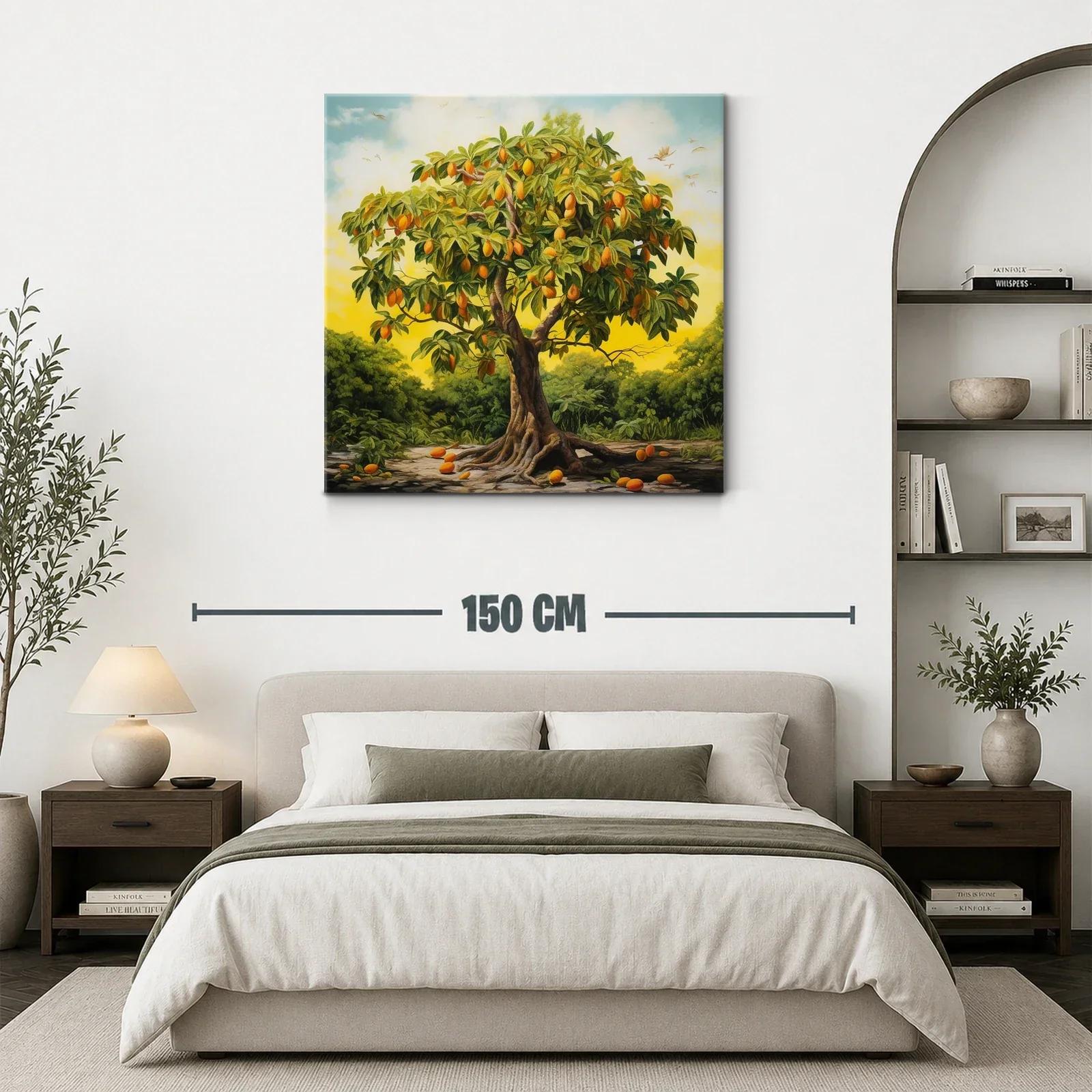 Cuadro árbol frutal en paisaje al atardecer vibrante — miniatura 3
