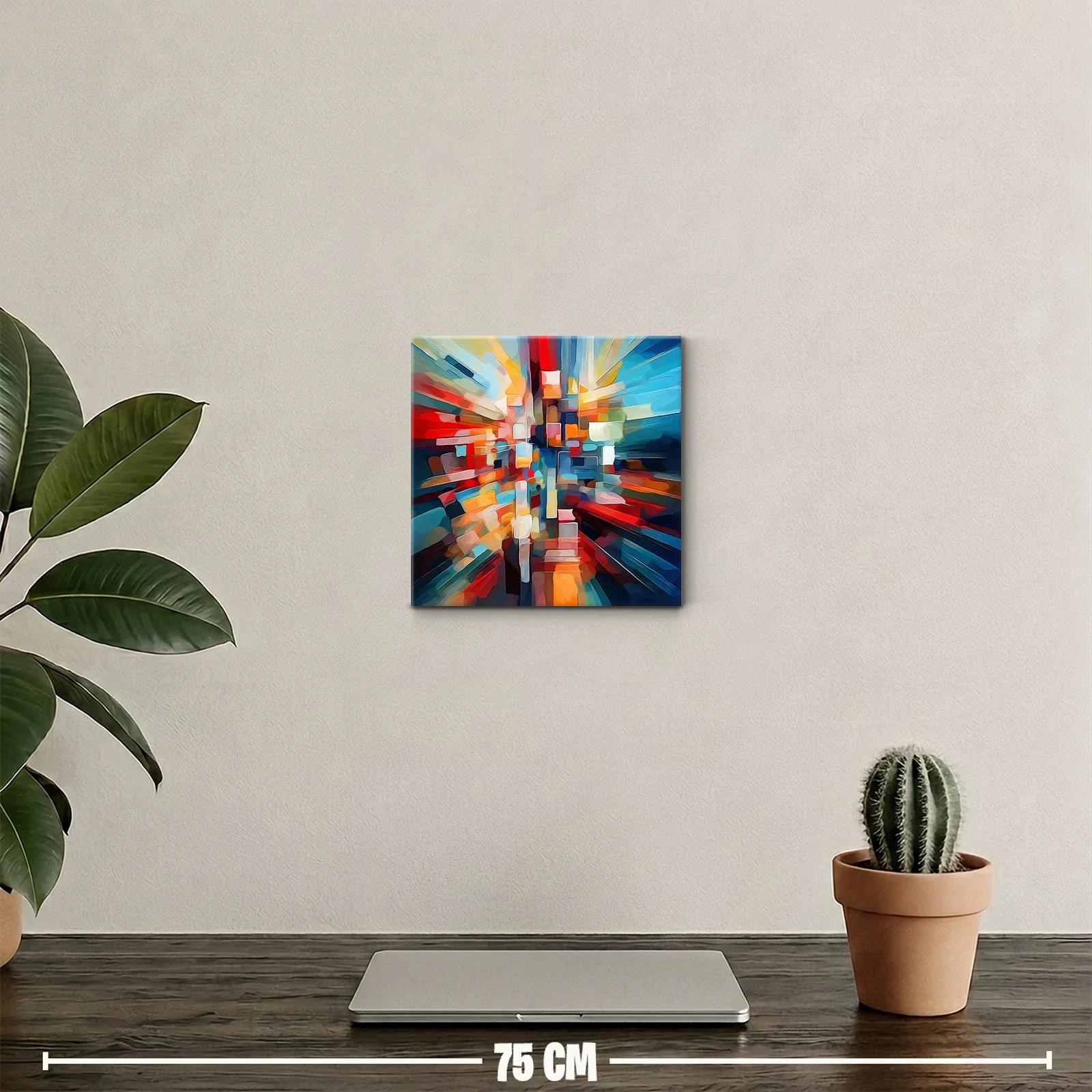 Cuadro abstracto con vibrantes colores y formas dinámicas — miniatura 2