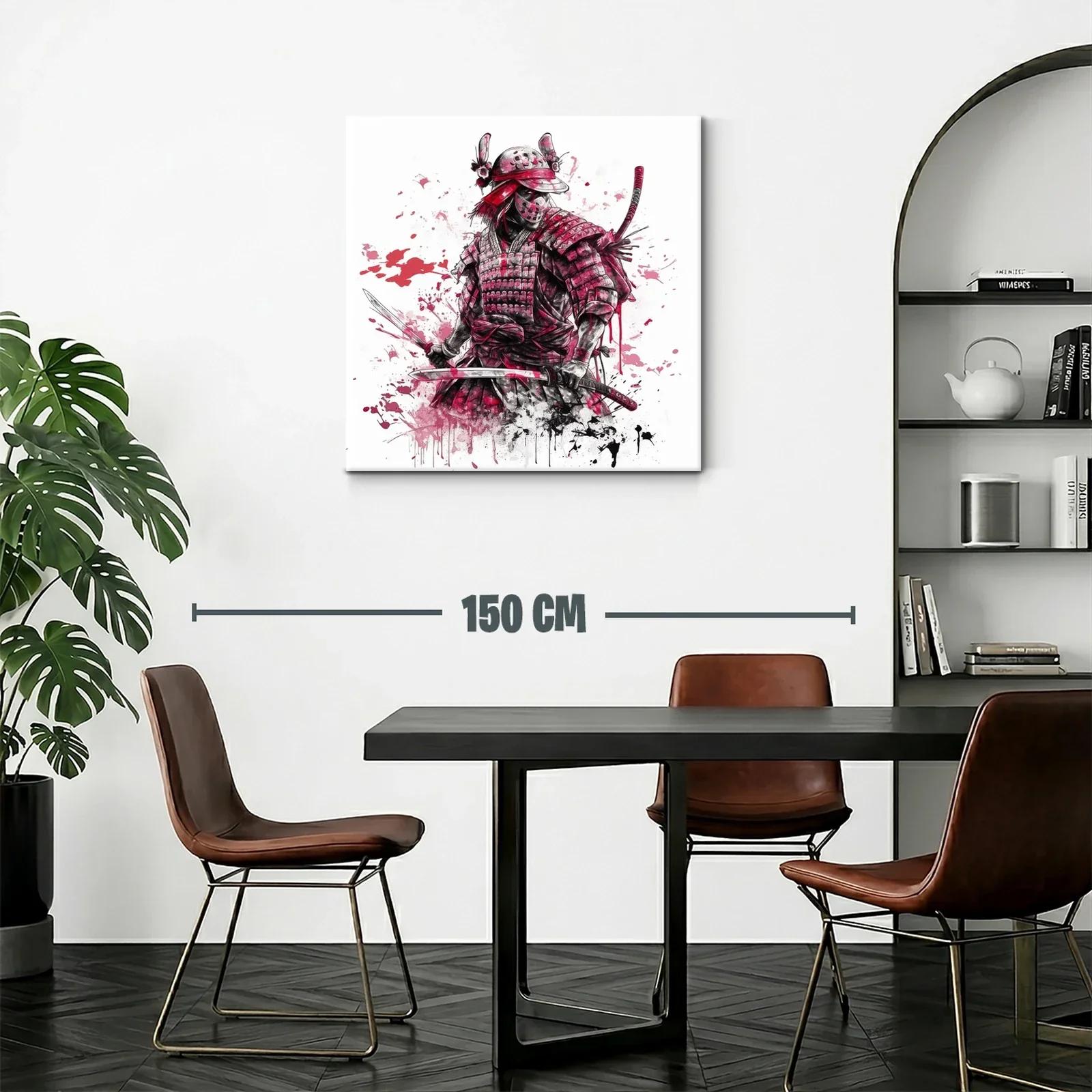 Samurái en acción con tonos rojos intensos y dinámicos — miniatura 2