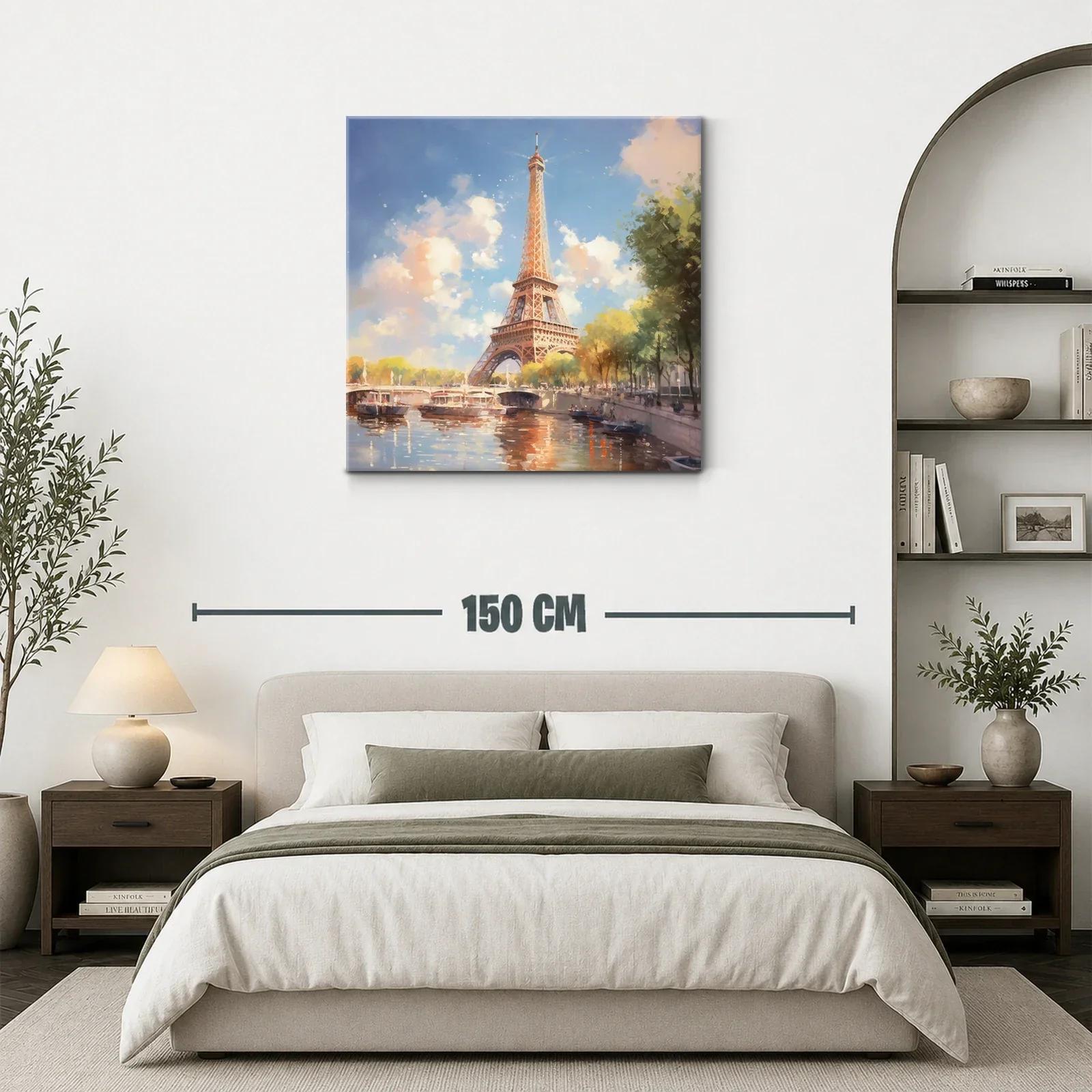 Encanto parisino con vista sobre el río y la torre Eiffel — miniatura 3