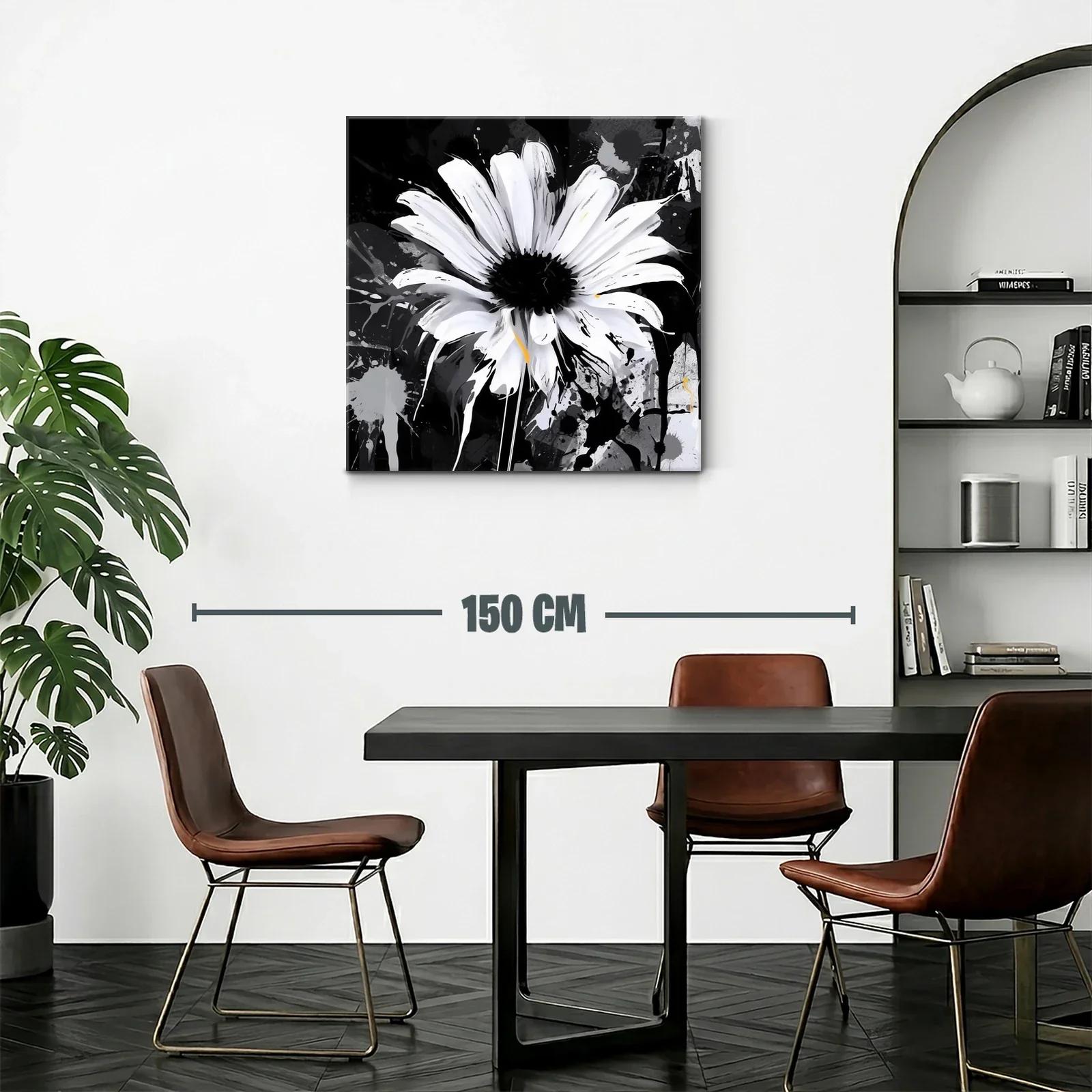 Flor blanca vibrante sobre fondo oscuro abstracto — miniatura 2