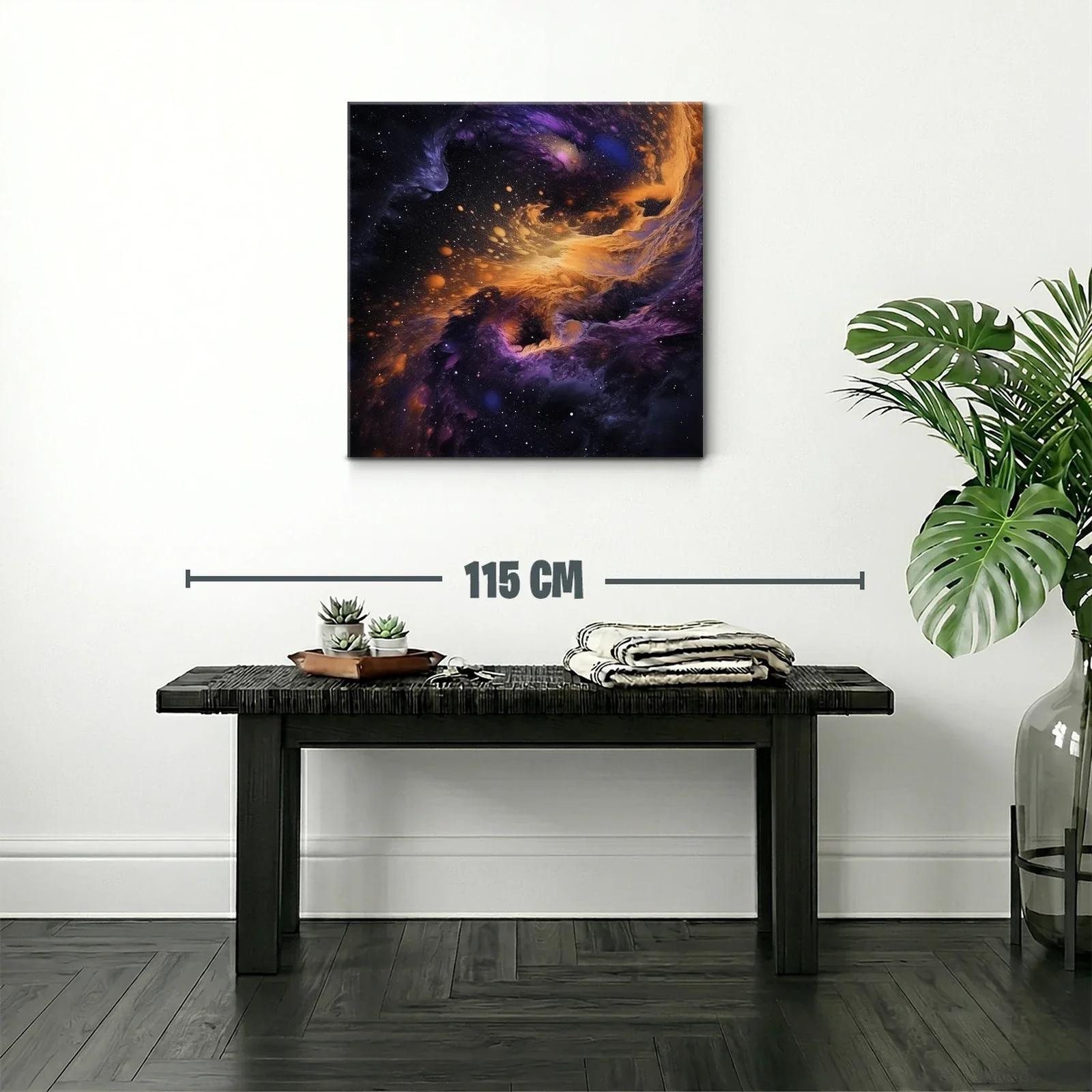 Explosión de galaxias con tonos violetas y dorados — miniatura 2