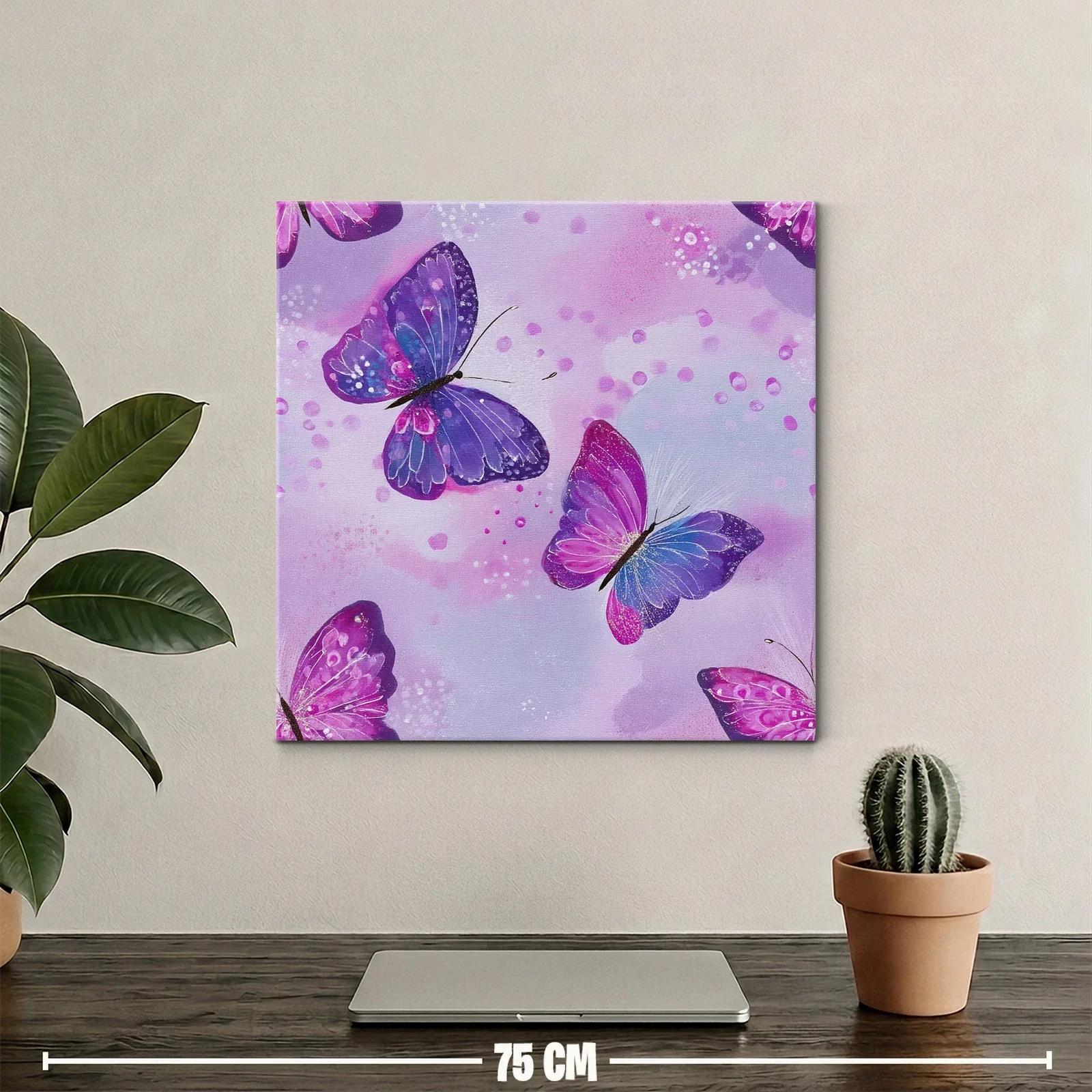 Cuadro mariposas en tonos lilas y violetas — miniatura 2