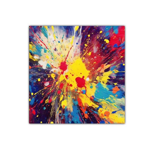 Cuadro abstracto vibrante con explosión de color