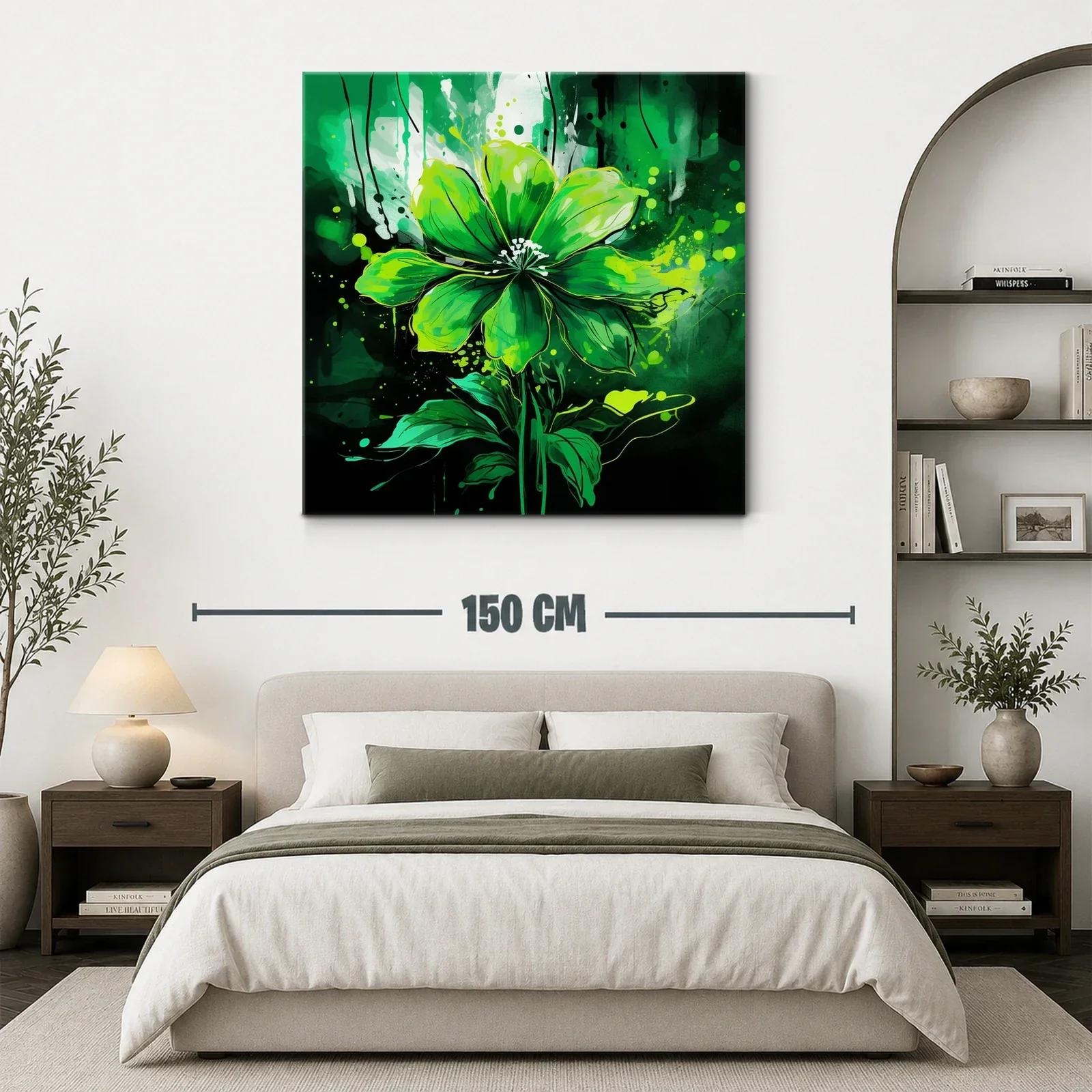 Flor verde vibrante con trazos expresionistas — miniatura 3
