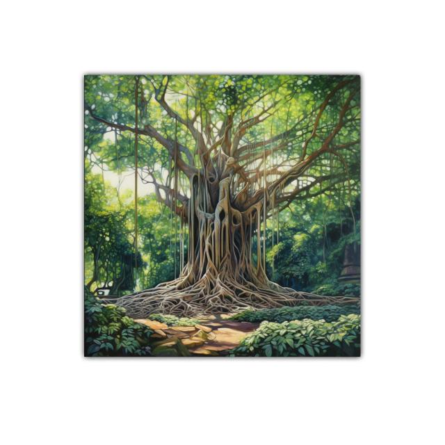 Impresionante árbol antiguo bajo la luz del sol