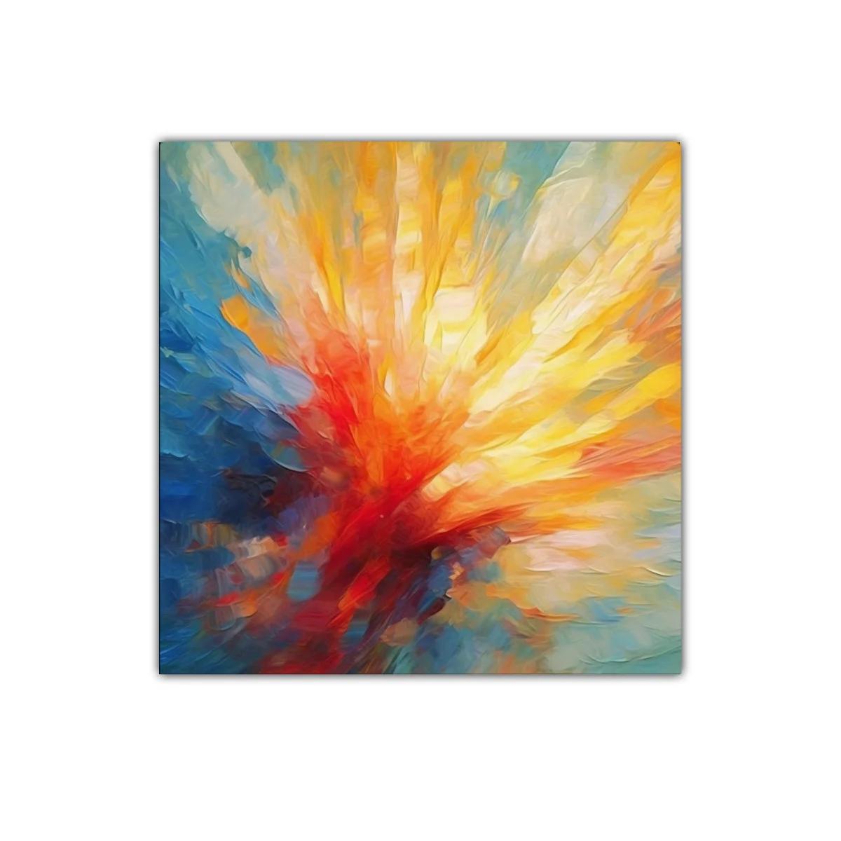 Estallido de colores cálidos y fríos en forma abstracta — imagen principal