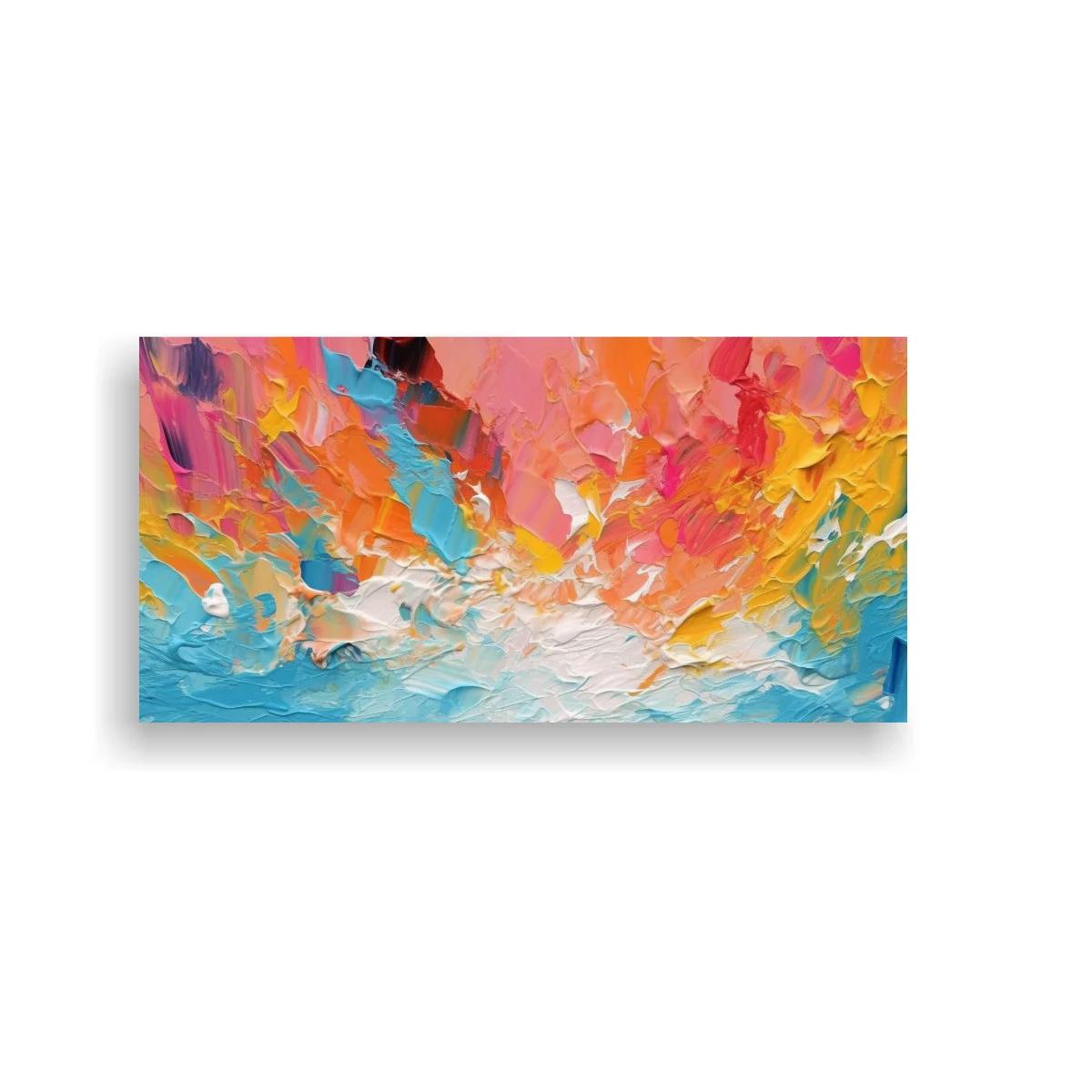 Cuadro abstracto con toques mostaza y relieve