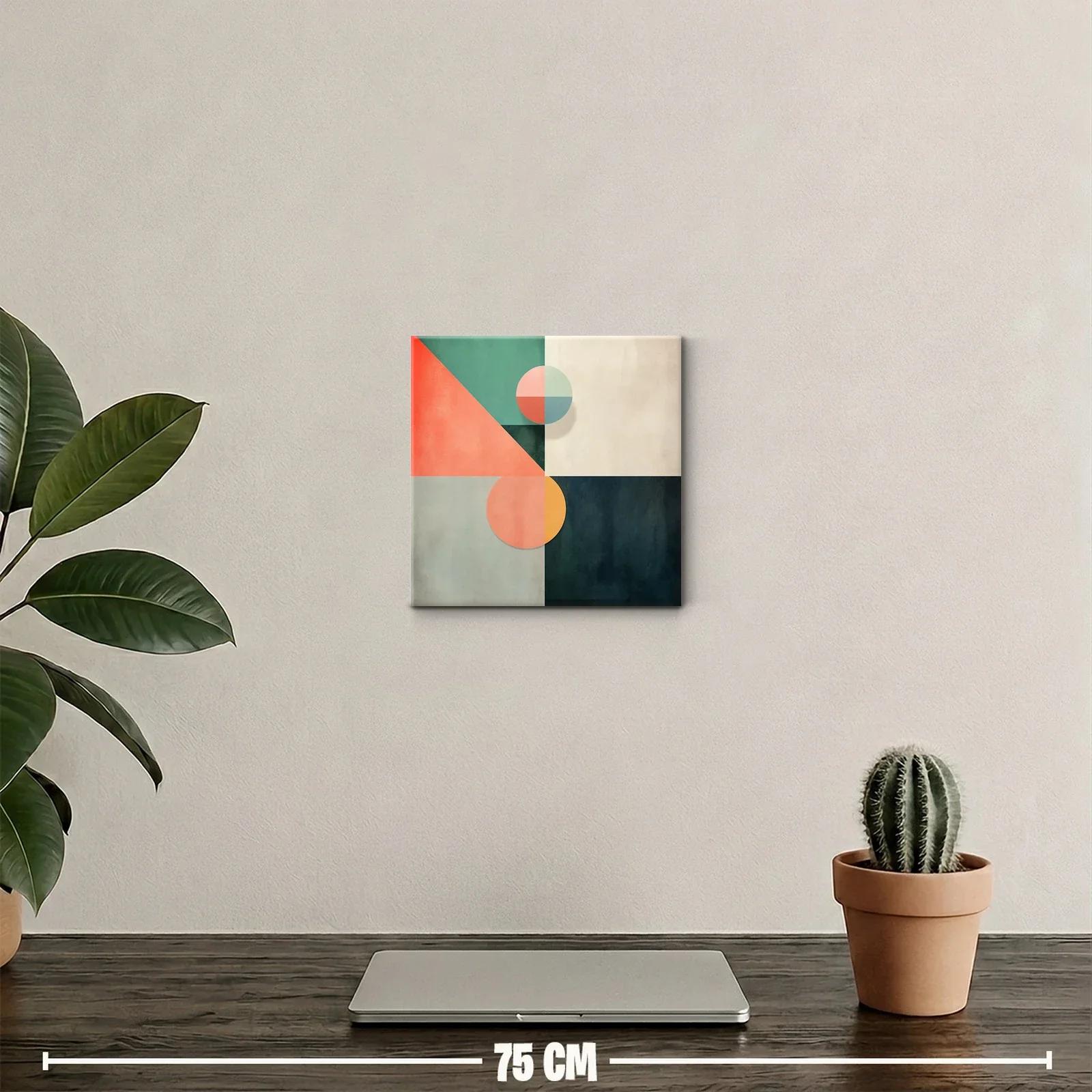 Composición geométrica con tonos coral y verde agua — miniatura 2