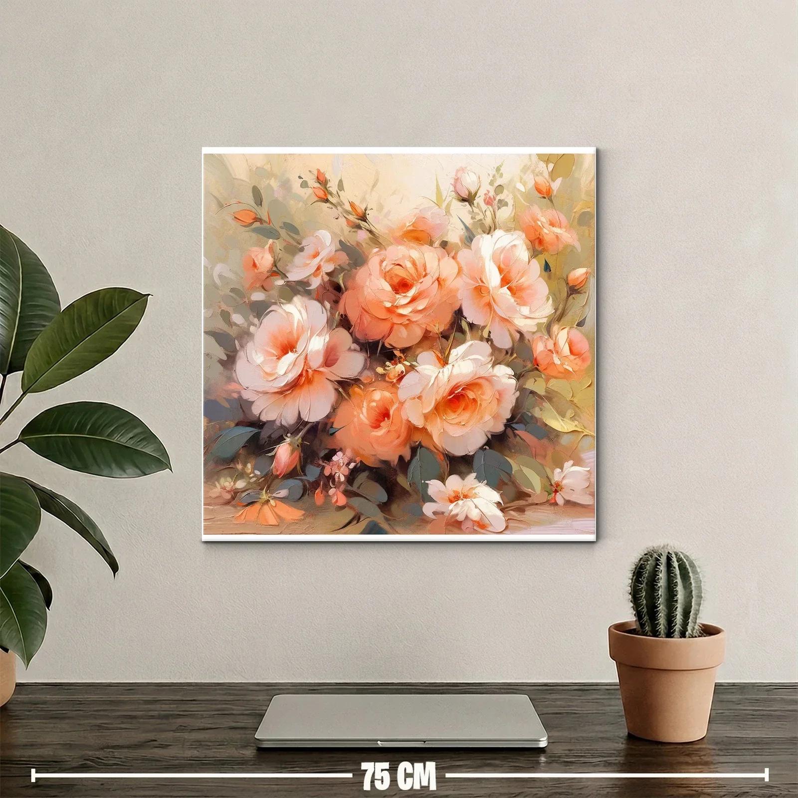 Ramo delicado de rosas en tonos melocotón y beige — miniatura 2