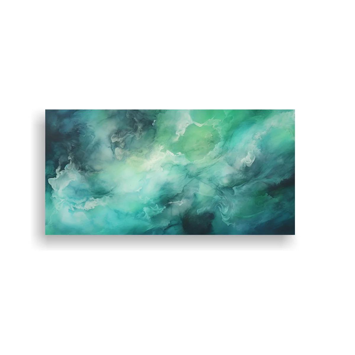 Cuadro nubes de color turquesa en capas difusas