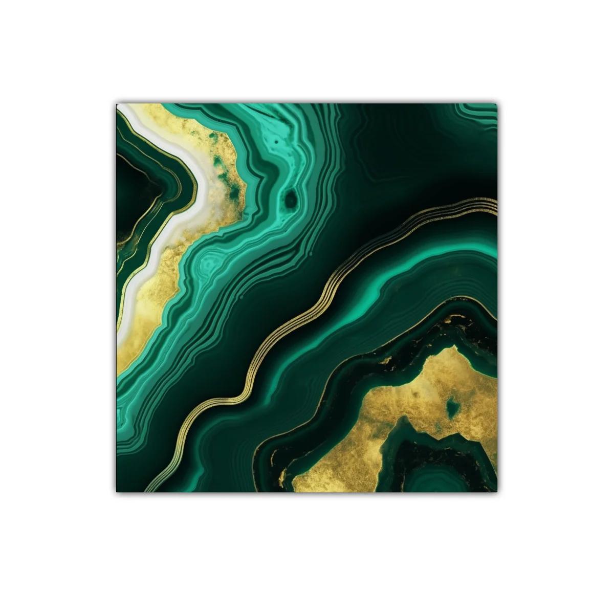 Diseño abstracto tonos verdes con detalles dorados elegantes — imagen principal