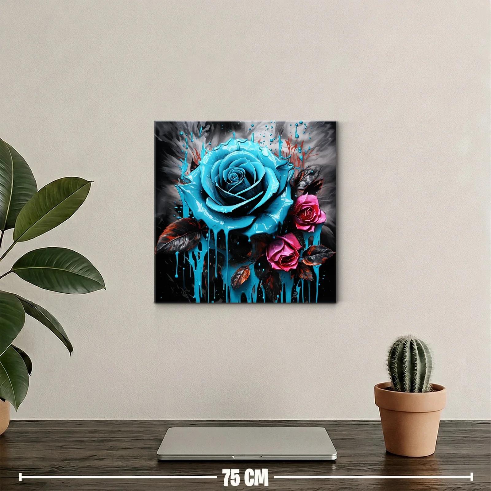 Rosas vibrantes con efecto pintura líquida en tonos intensos — miniatura 2