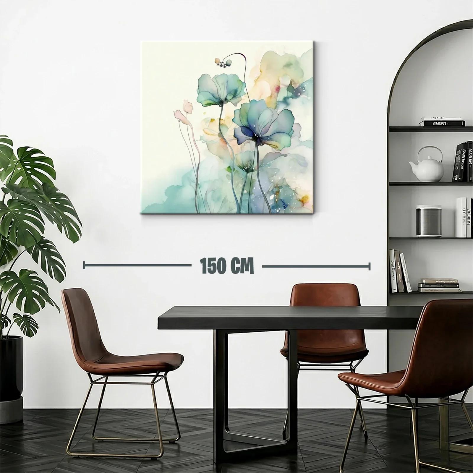 Delicadas flores en tonos suaves y acuarelados para pared — miniatura 2