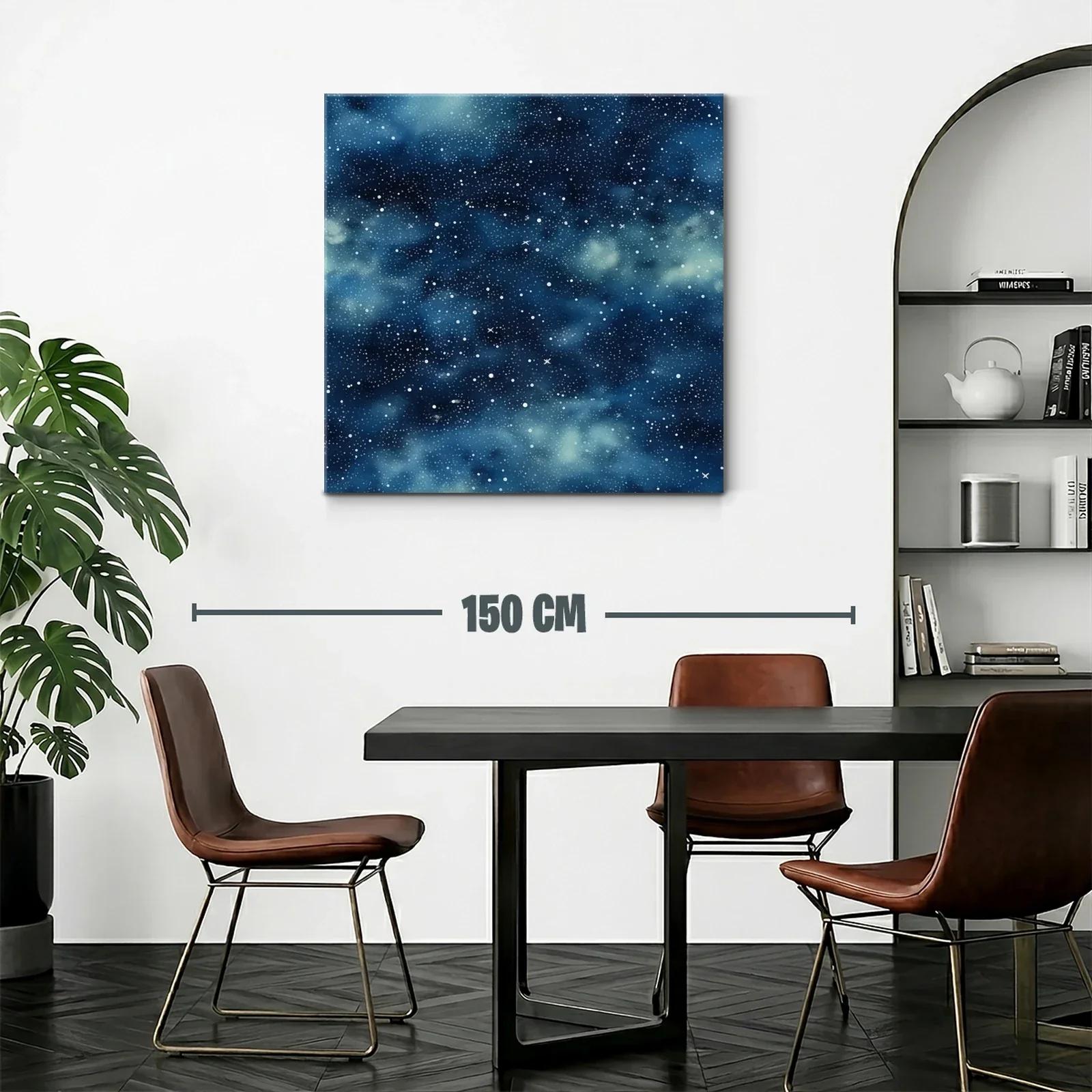 Cuadro abstracto con cielo estrellado en tonos azules — miniatura 2