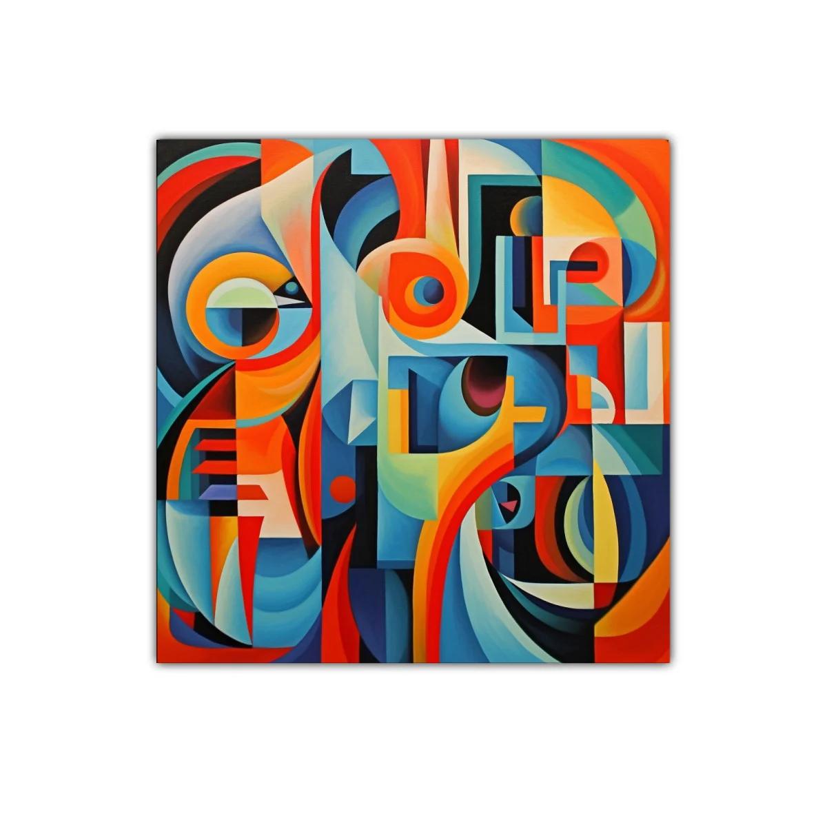 Cuadro abstracto colorido con formas geométricas — imagen principal