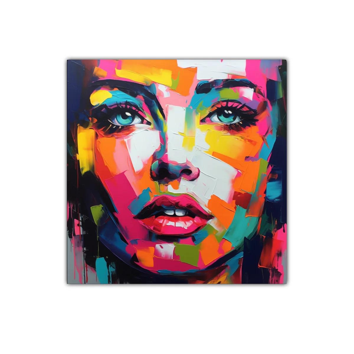 Retrato vibrante con colores intensos y mirada expresiva — imagen principal