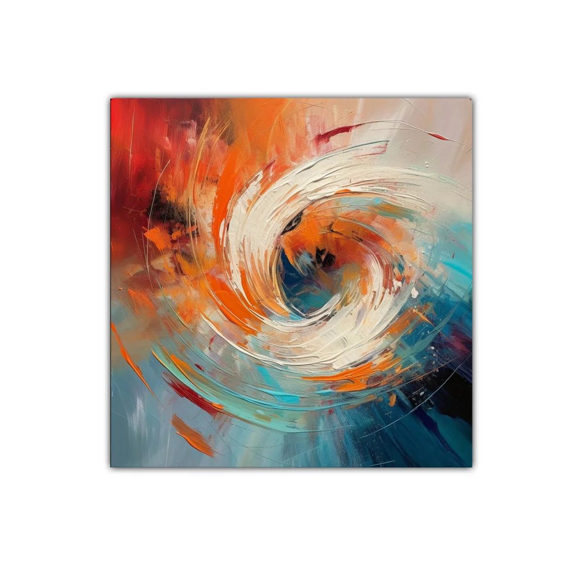 Cuadro abstracto con remolino de colores vibrantes