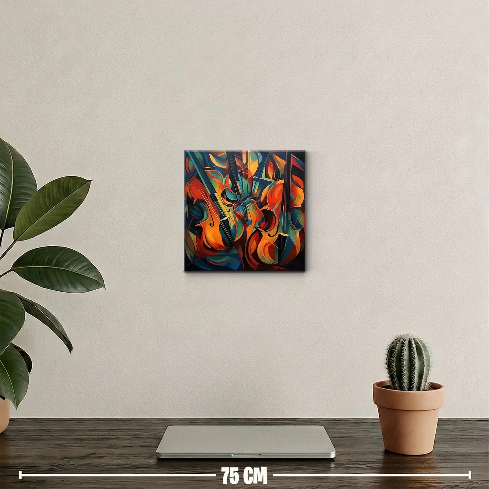 Cuadro de violines abstractos con colores vibrantes — miniatura 2