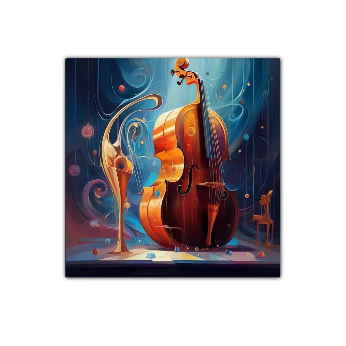 Cuadro decorativo con violonchelo y arte abstracto musical — imagen principal