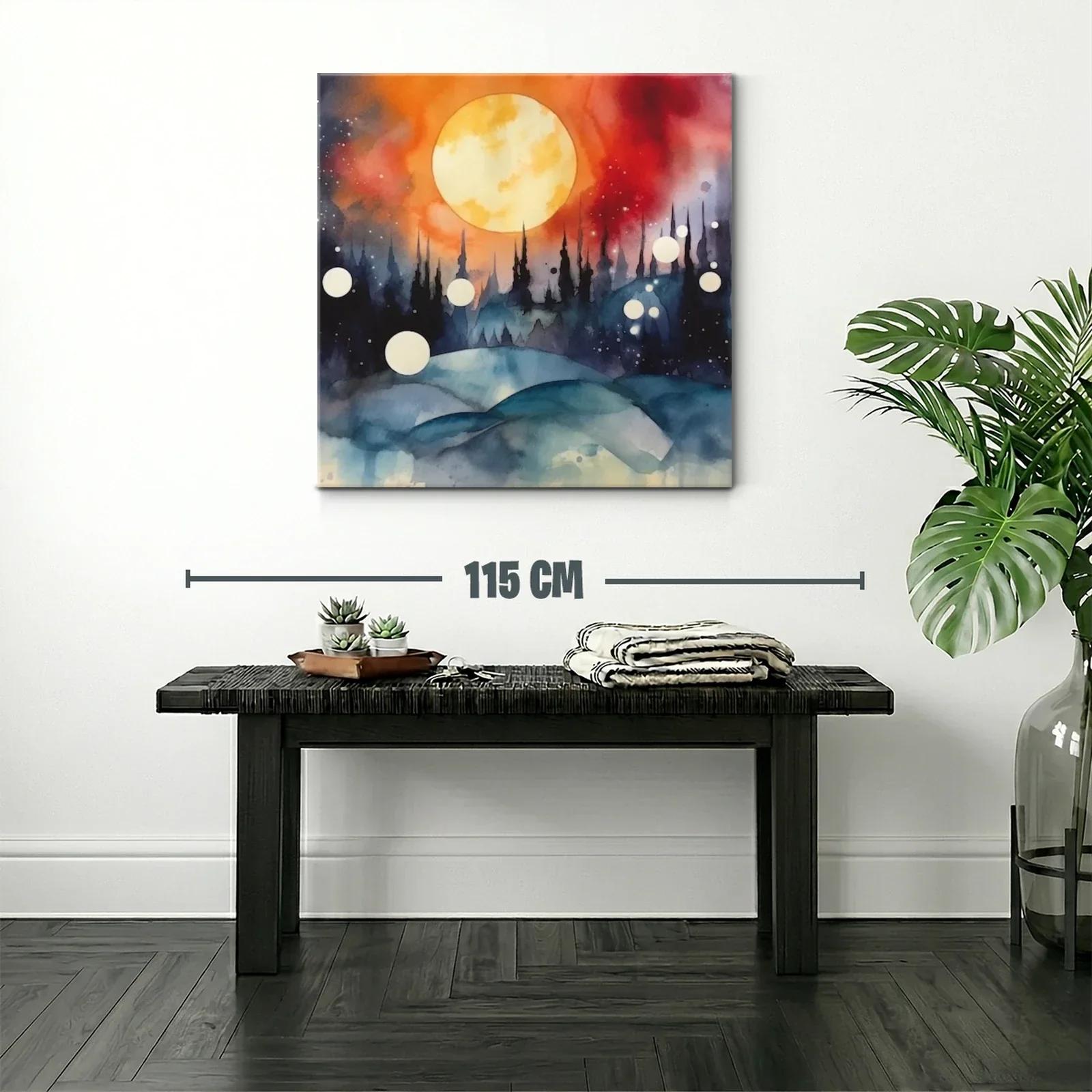 Paisaje onírico con luna llena y cielo intenso — miniatura 2