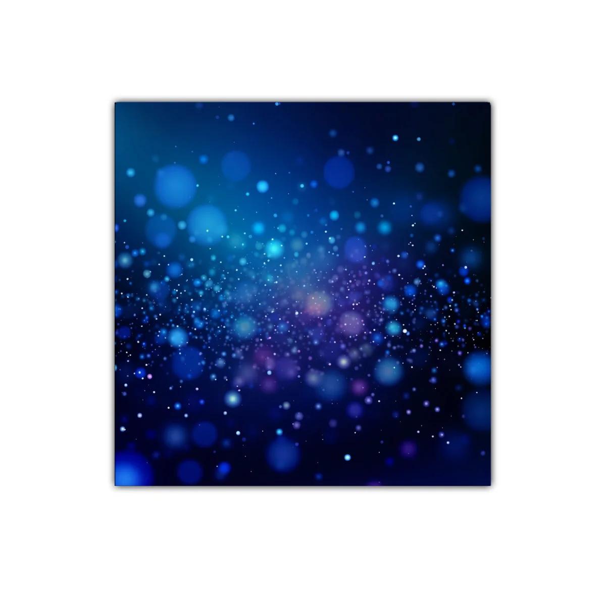 Cuadro abstracto con luces difusas en tonos azules y violetas